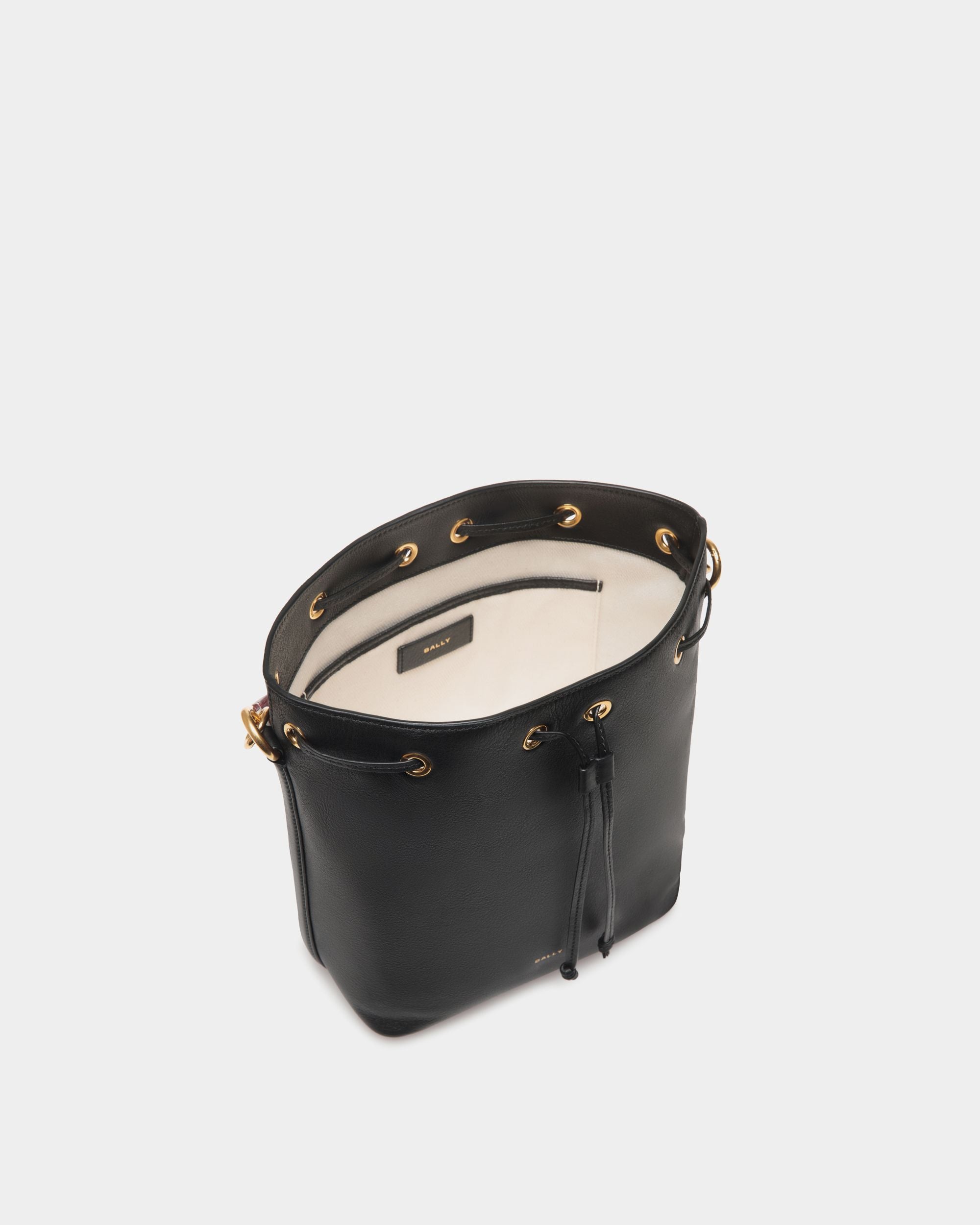 Code Bucket Bag In Black Leather - Women's - Bally - 04