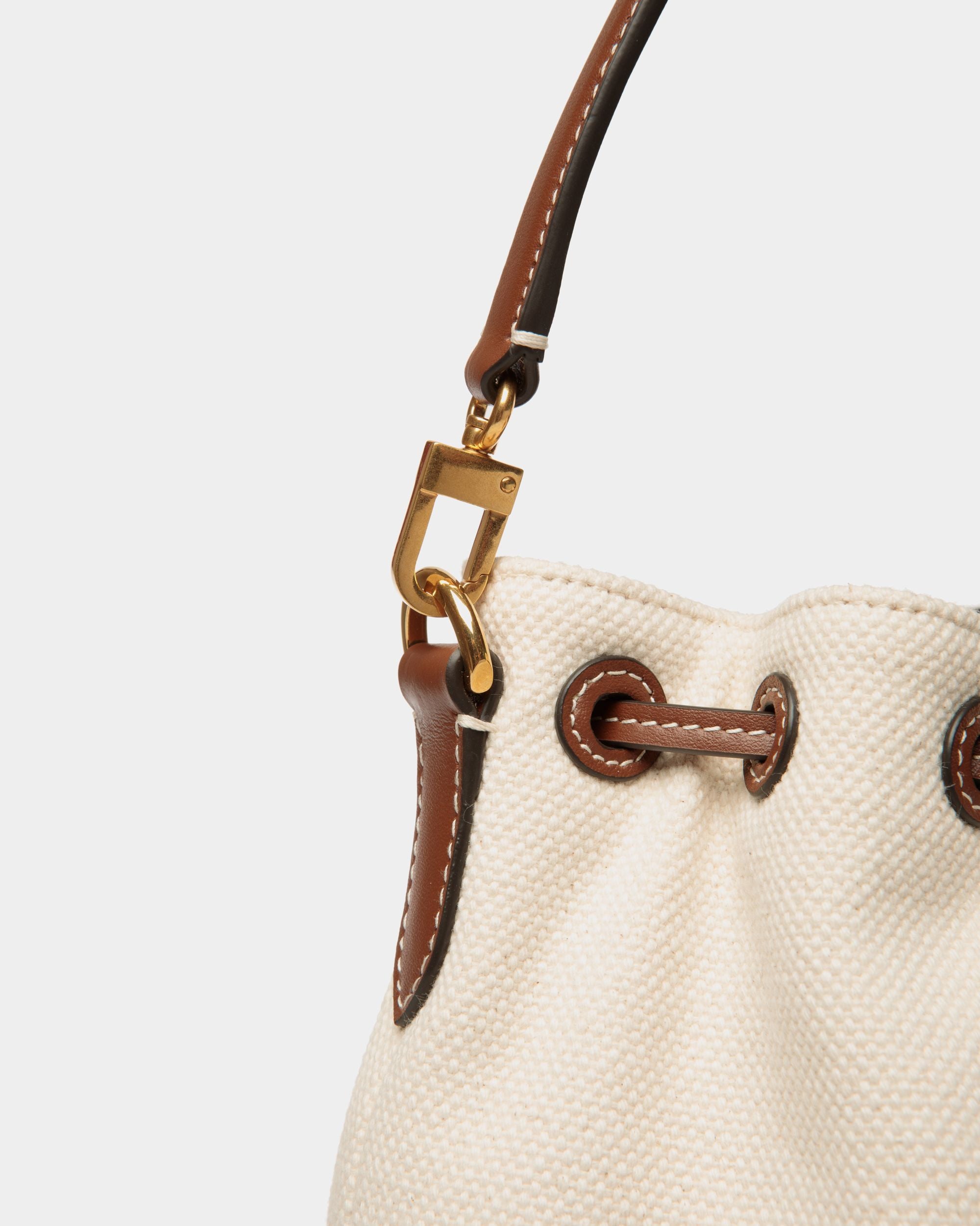 Borsa A Secchiello Akelei In Tela Color Naturale - Donna - Bally - 06