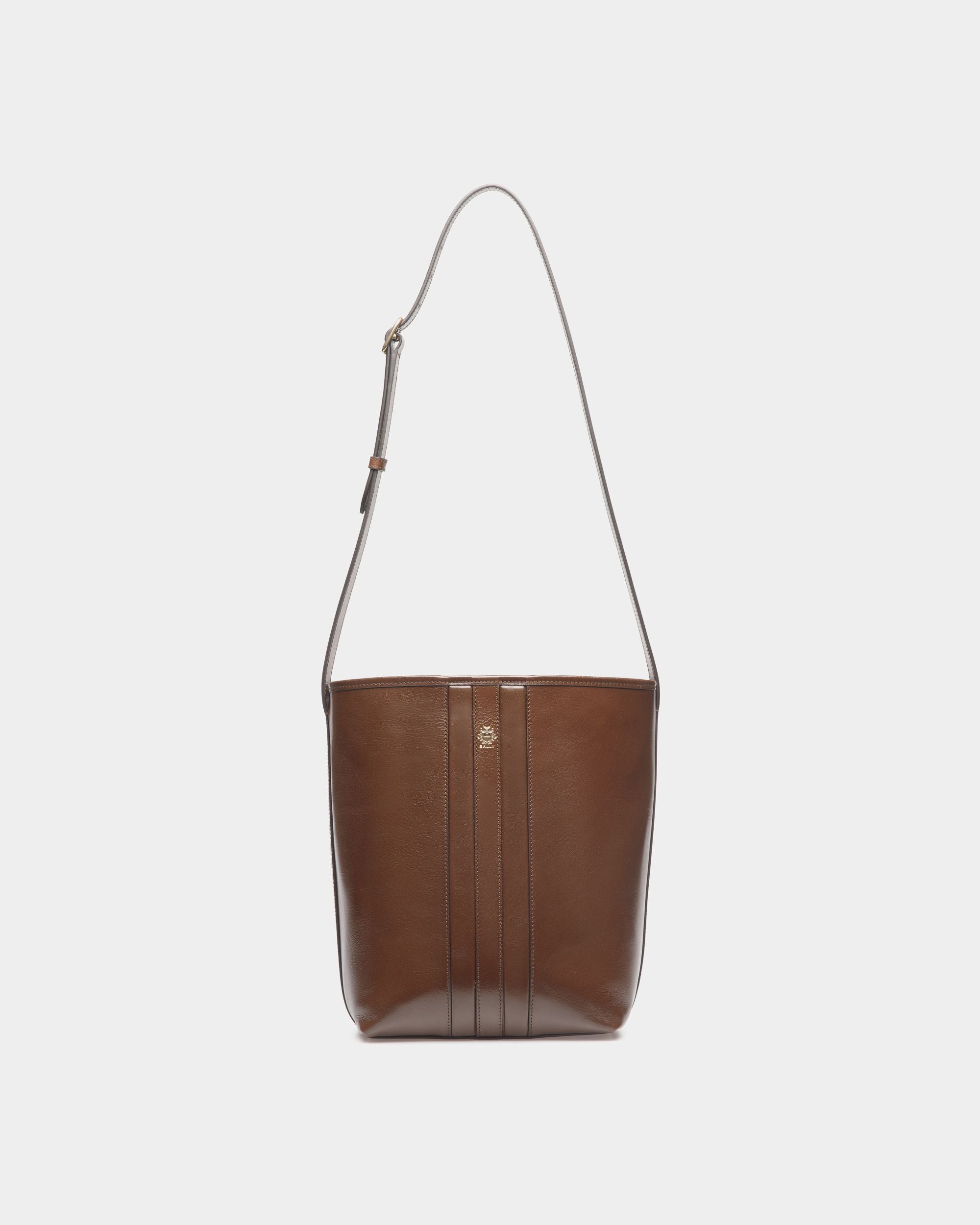 Beckett Bucket Bag in Marron Glacé Leather - Women's - Bally - 01