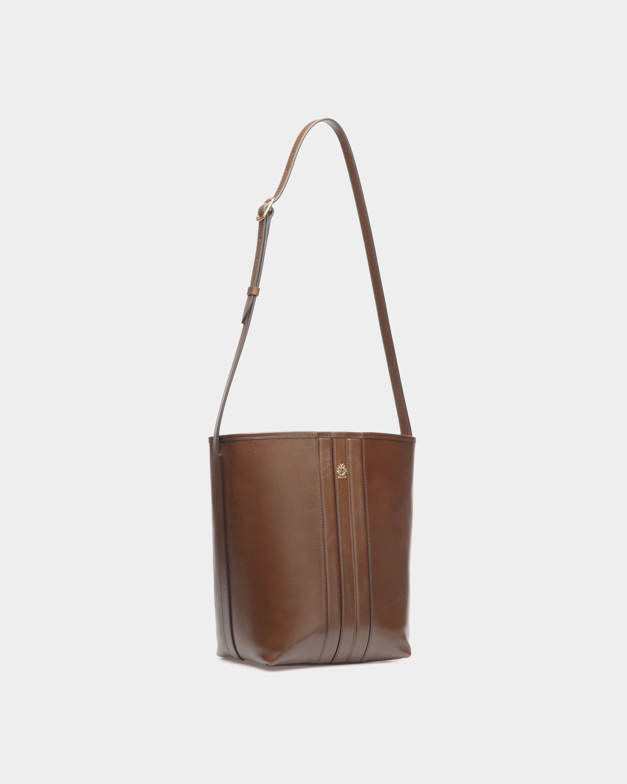 Beckett Bucket Bag in Marron Glacé Leather - Women's - Bally - 04