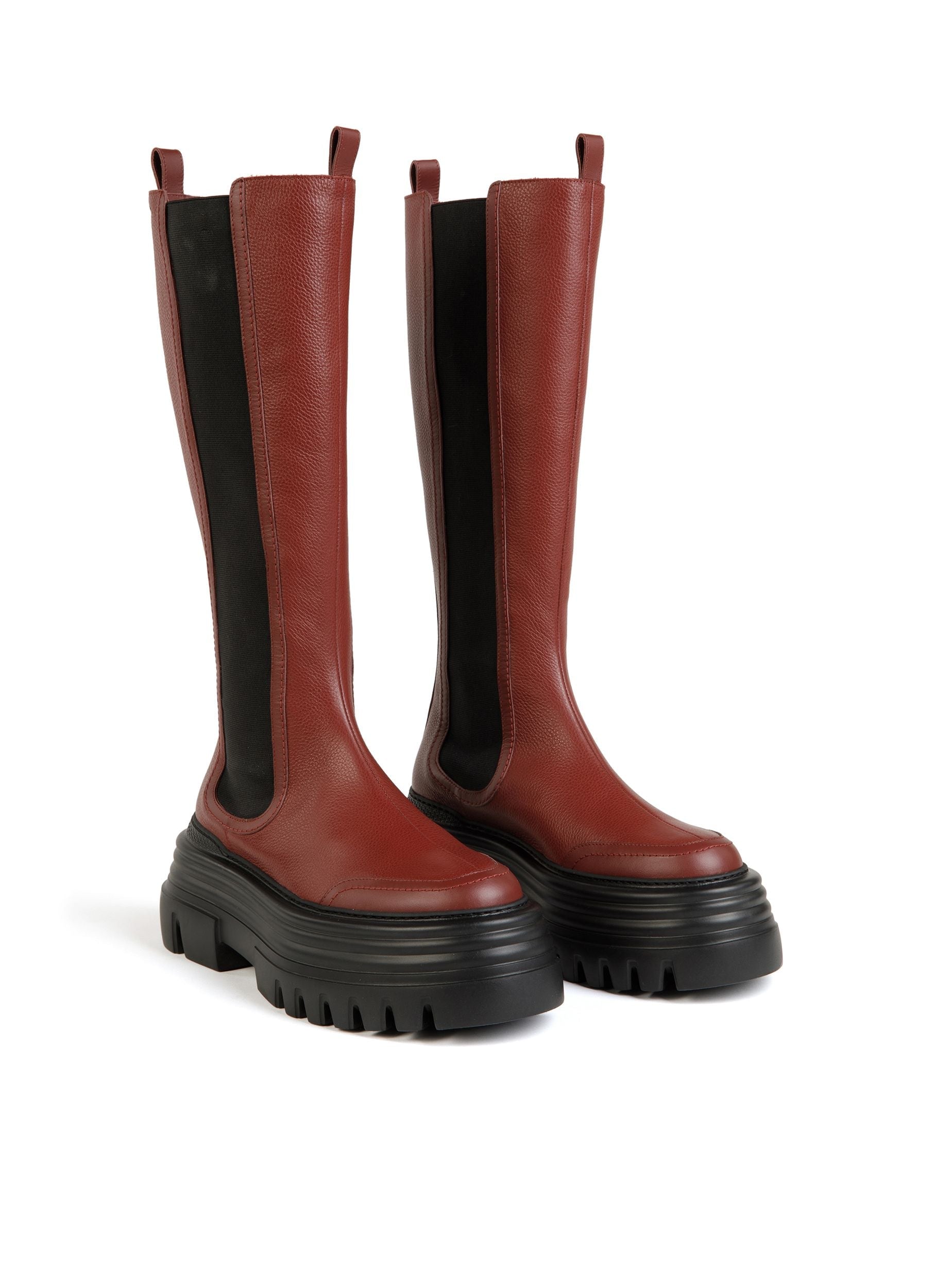 Galeen Langschaftstiefel Aus Leder In Heritage Rot - Damen - Bally - 01