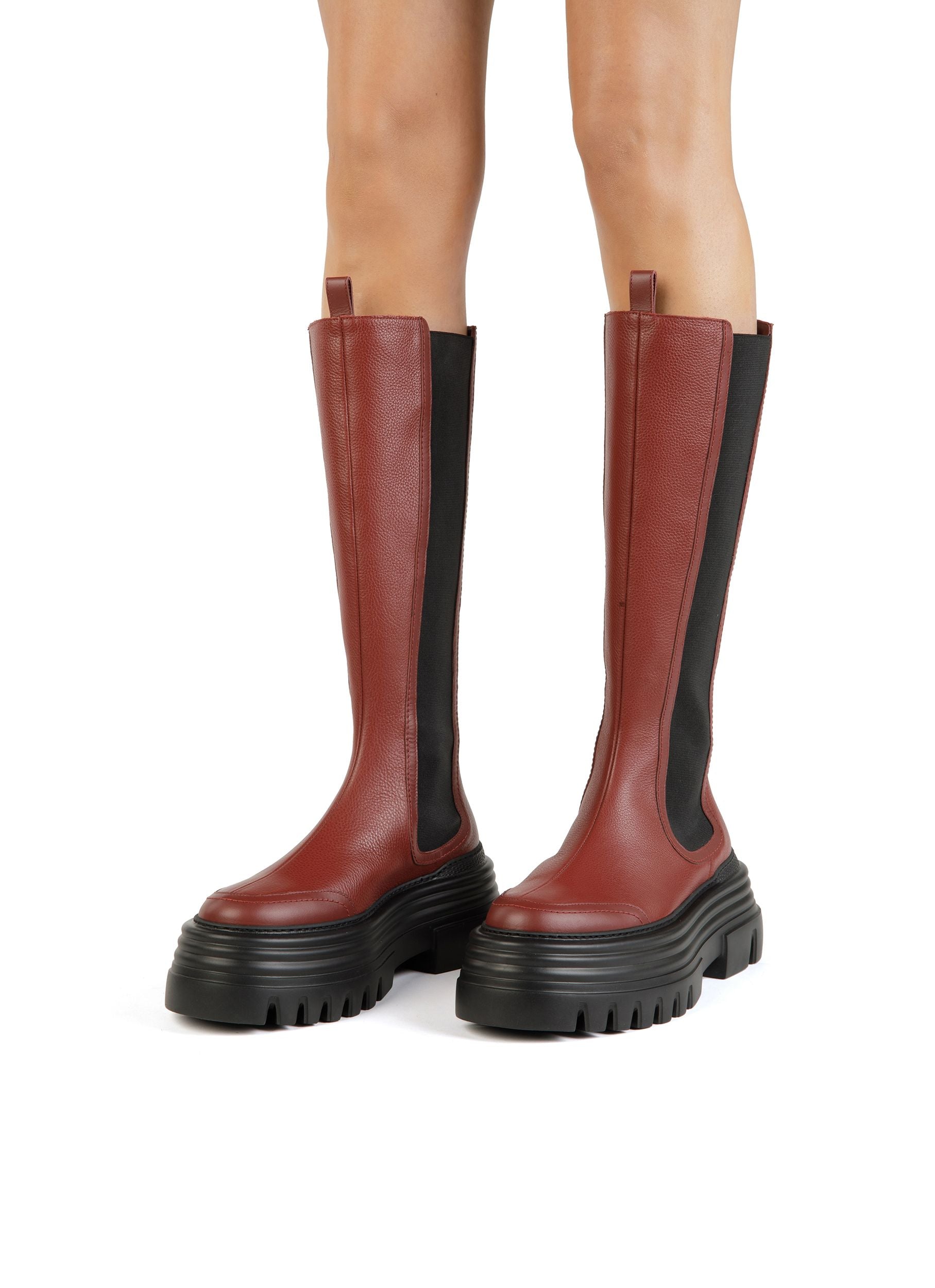 Galeen Langschaftstiefel Aus Leder In Heritage Rot - Damen - Bally - 03