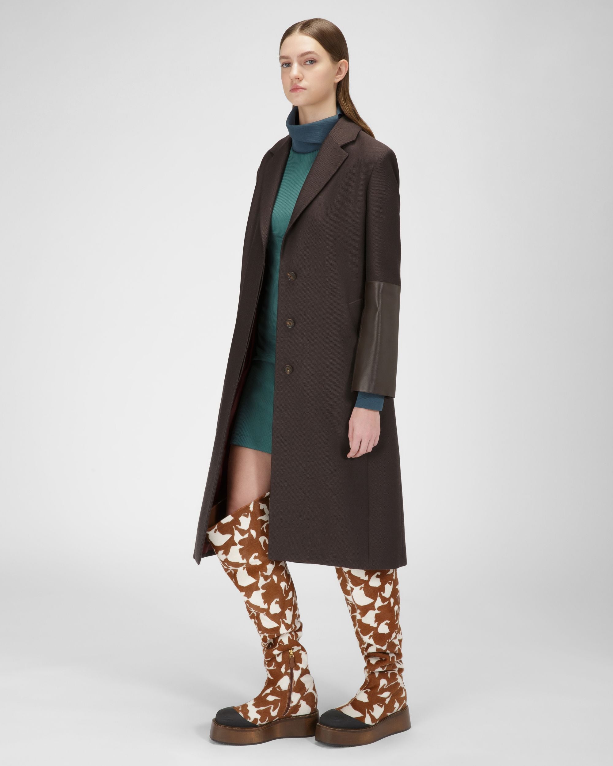 Irenne Bottes Longues En Cuir Blanc Et Marron - Femme - Bally - 03