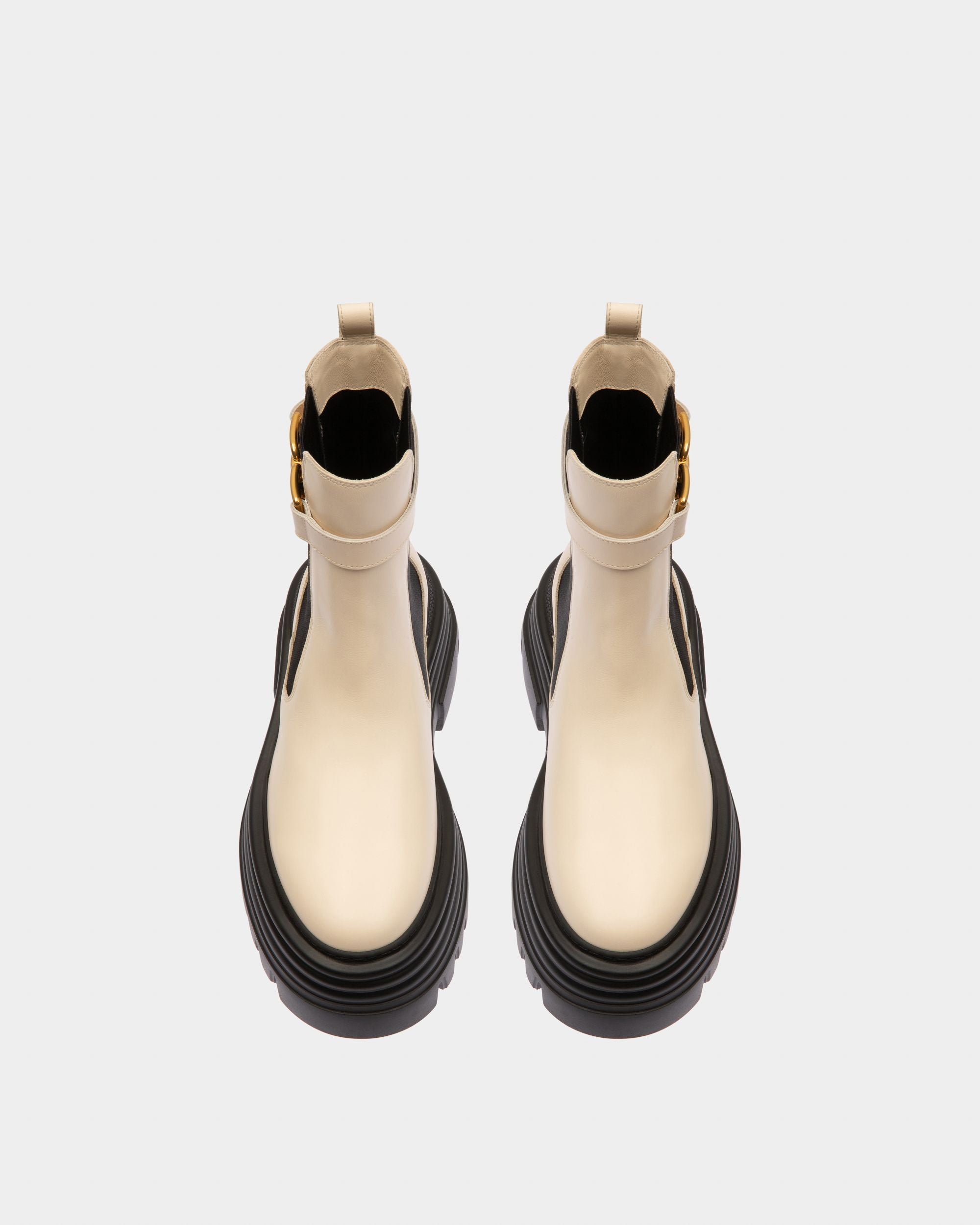 Greby Stiefeletten Aus Elfenbeinfarbenem Leder - Damen - Bally - 02