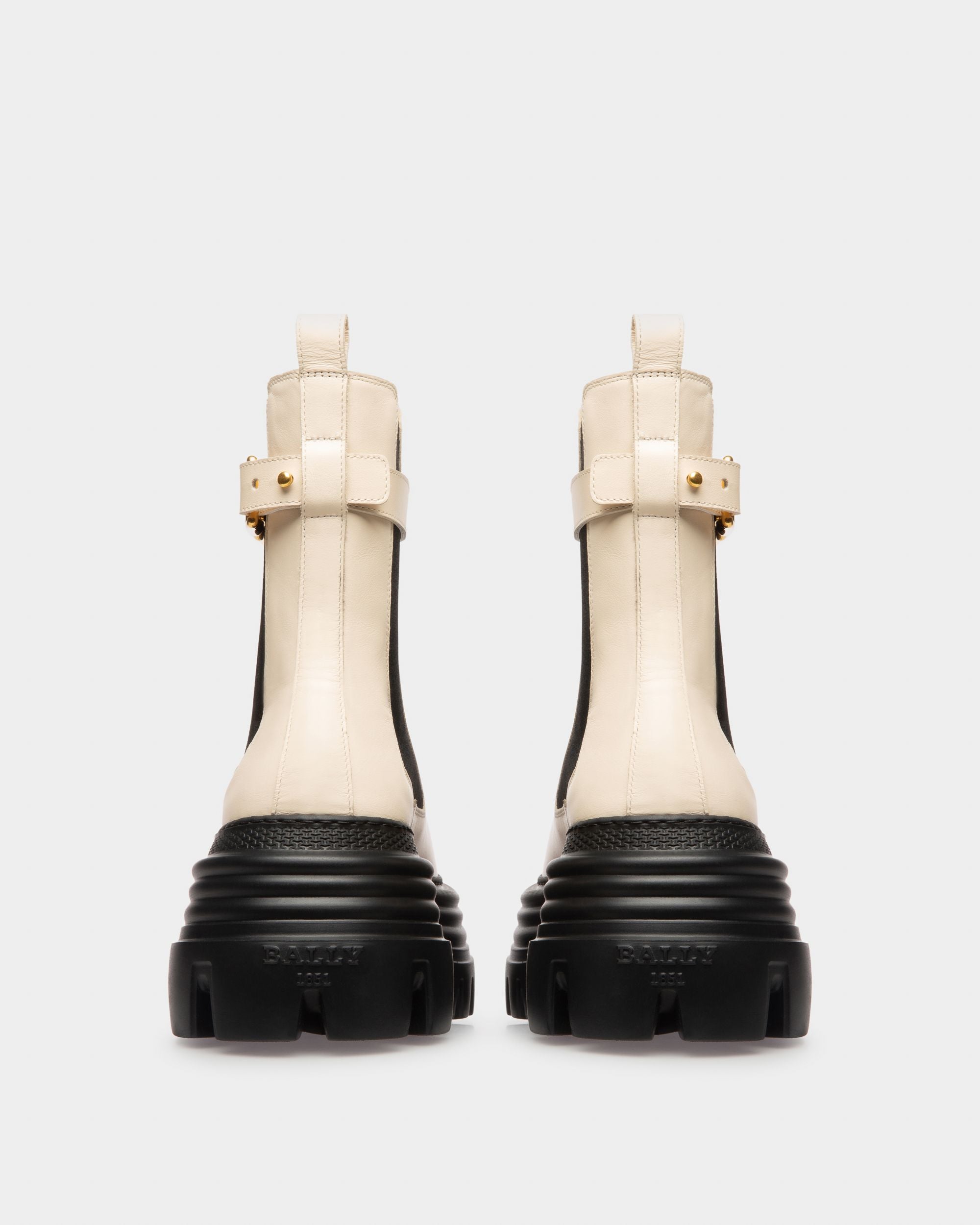Greby Stiefeletten Aus Elfenbeinfarbenem Leder - Damen - Bally - 03
