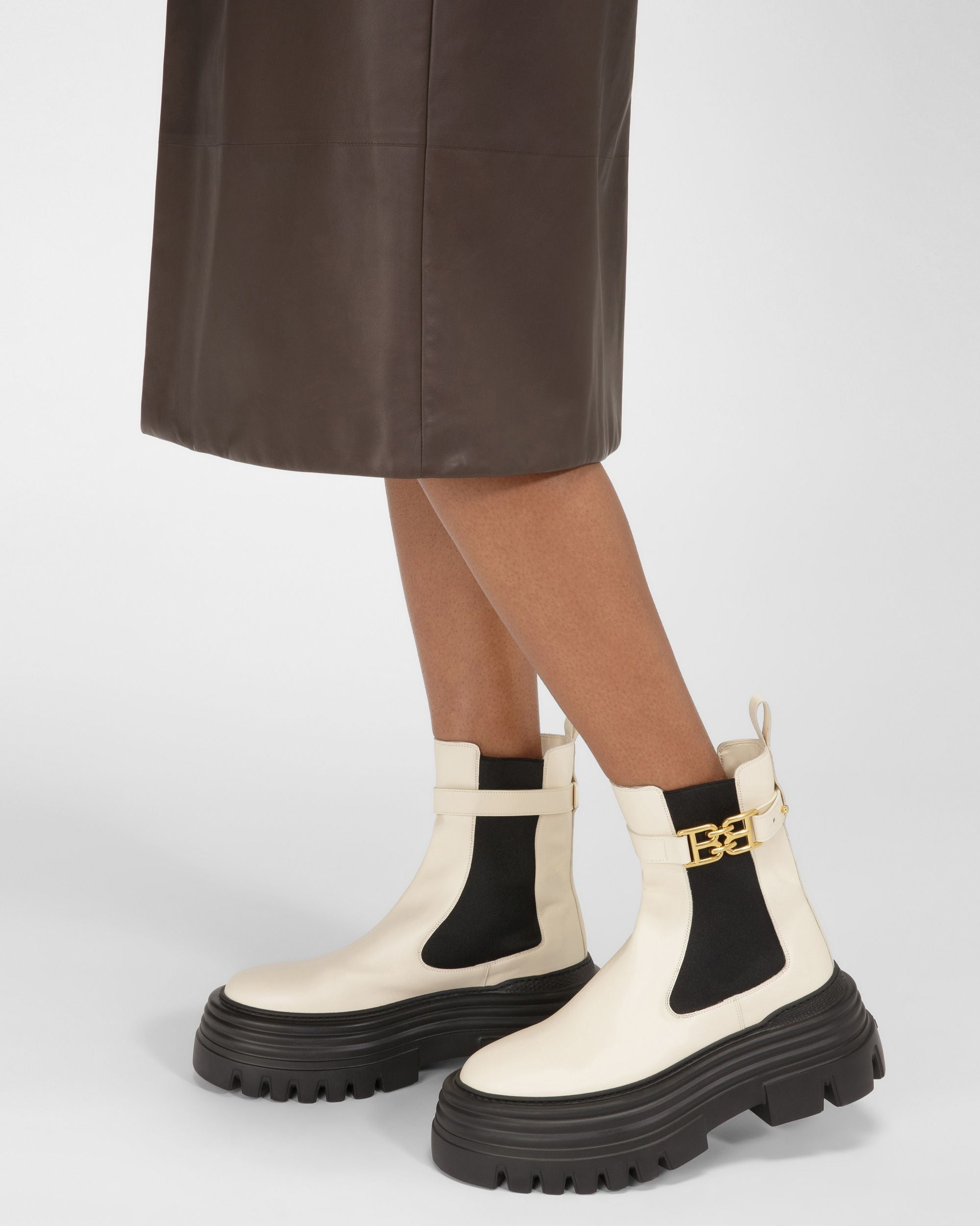 Greby Stiefeletten Aus Elfenbeinfarbenem Leder - Damen - Bally - 06