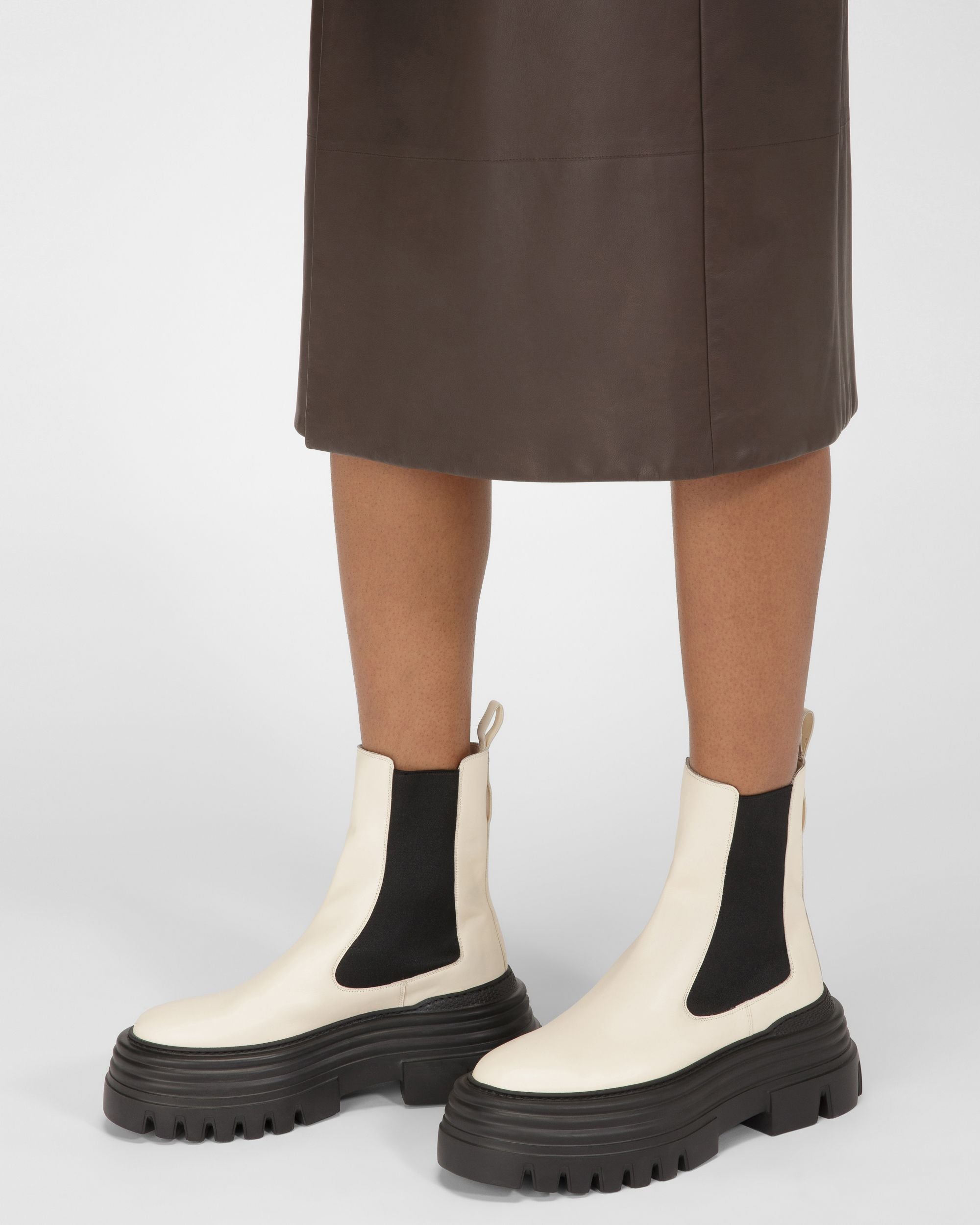 Greby Stiefeletten Aus Elfenbeinfarbenem Leder - Damen - Bally - 07