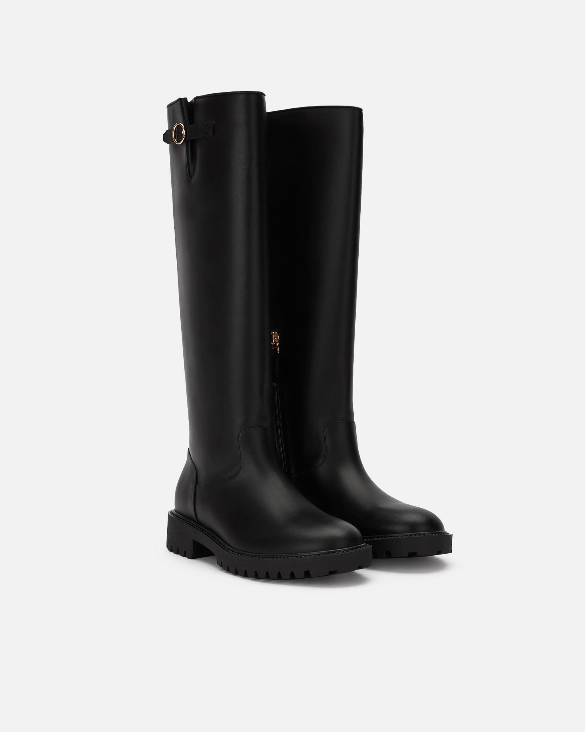 Botte Longue En Cuir Noir - Femme - Bally - 02