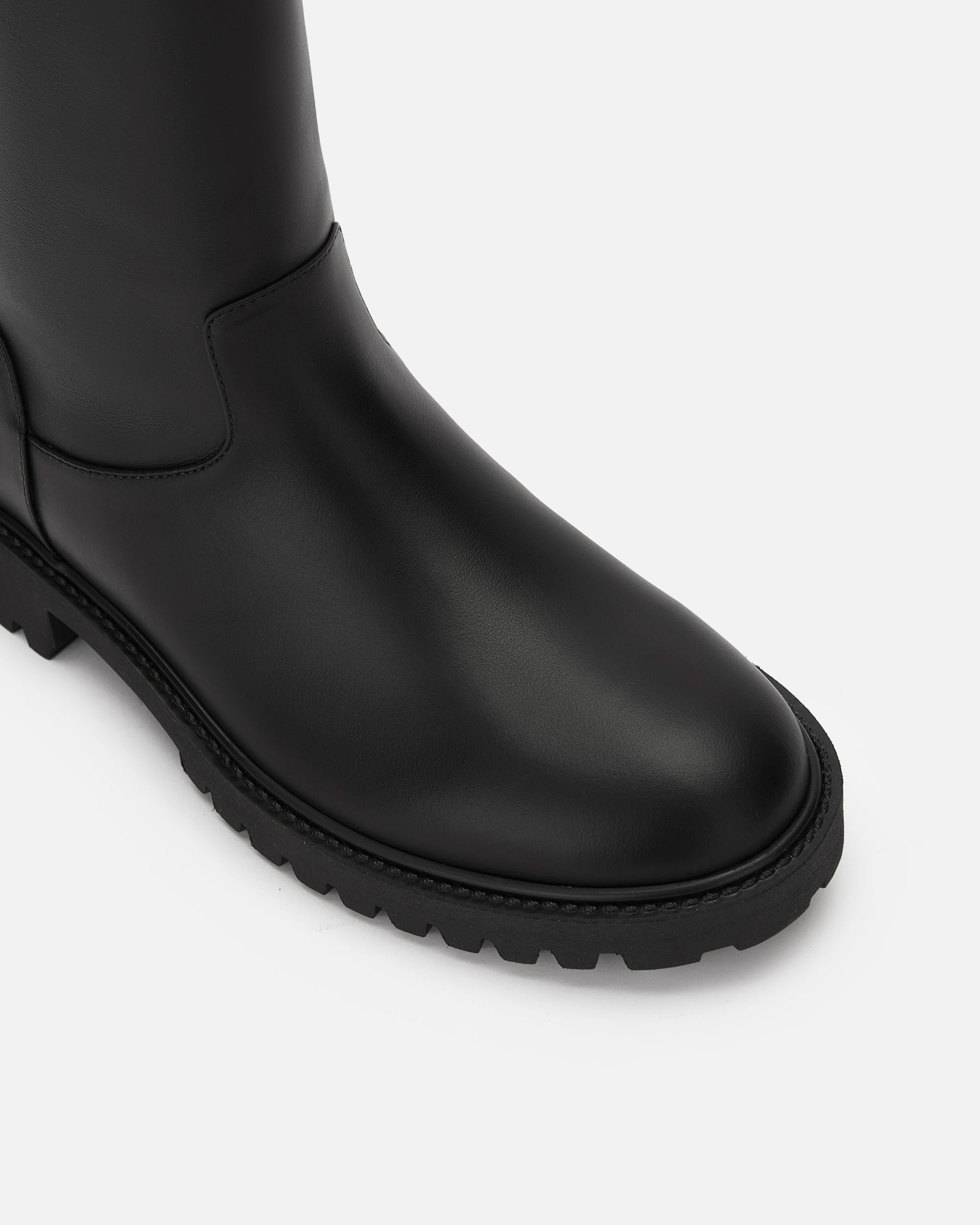 Botte Longue En Cuir Noir - Femme - Bally - 04