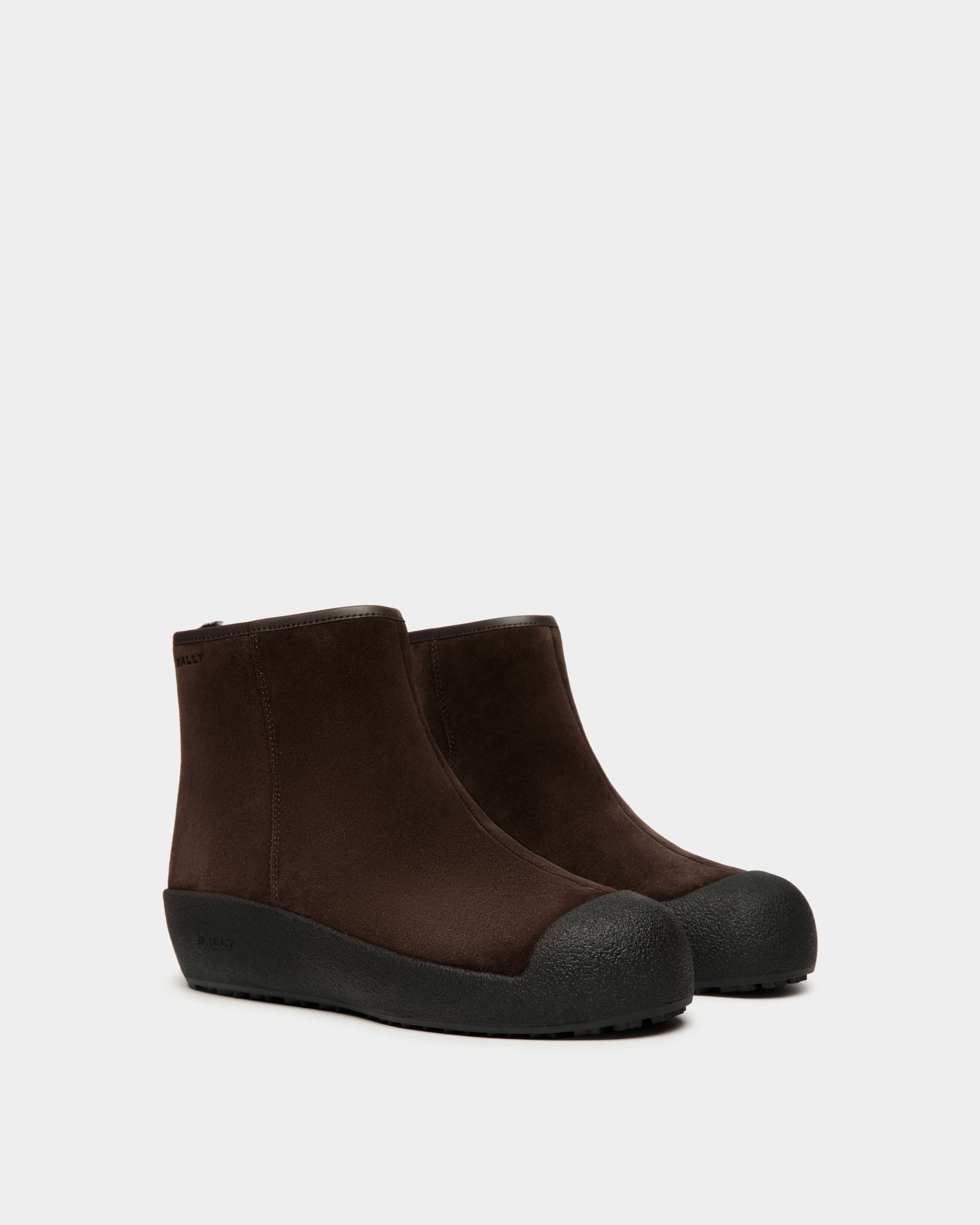 Bally Curling Bootie in Ebano Suede - Women's - Bally - 02