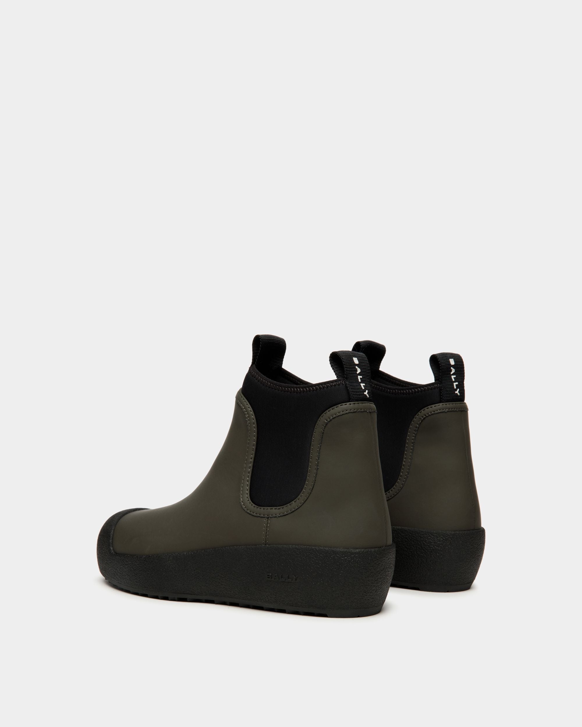 Bally Curling Stiefelette Aus Leder In Military Green Und Schwarz - Damen - Bally - 03