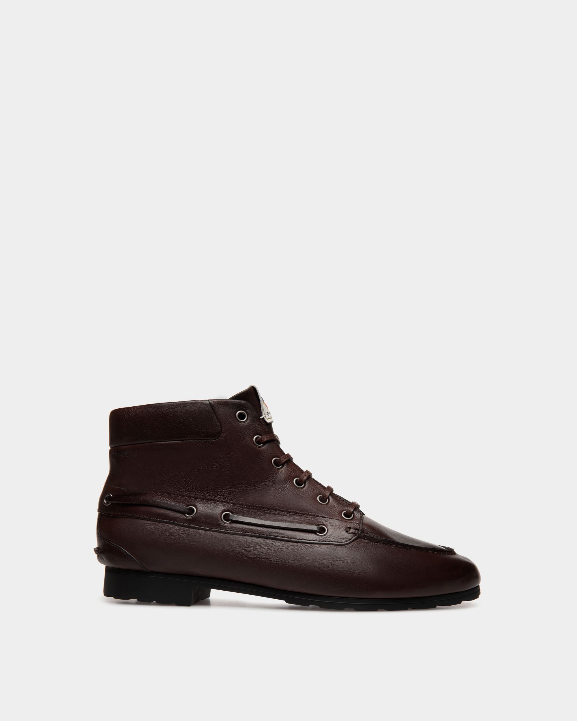 Stiefelette Plume Aus Leder In Ebenholzfarbe - Damen - Bally - 01