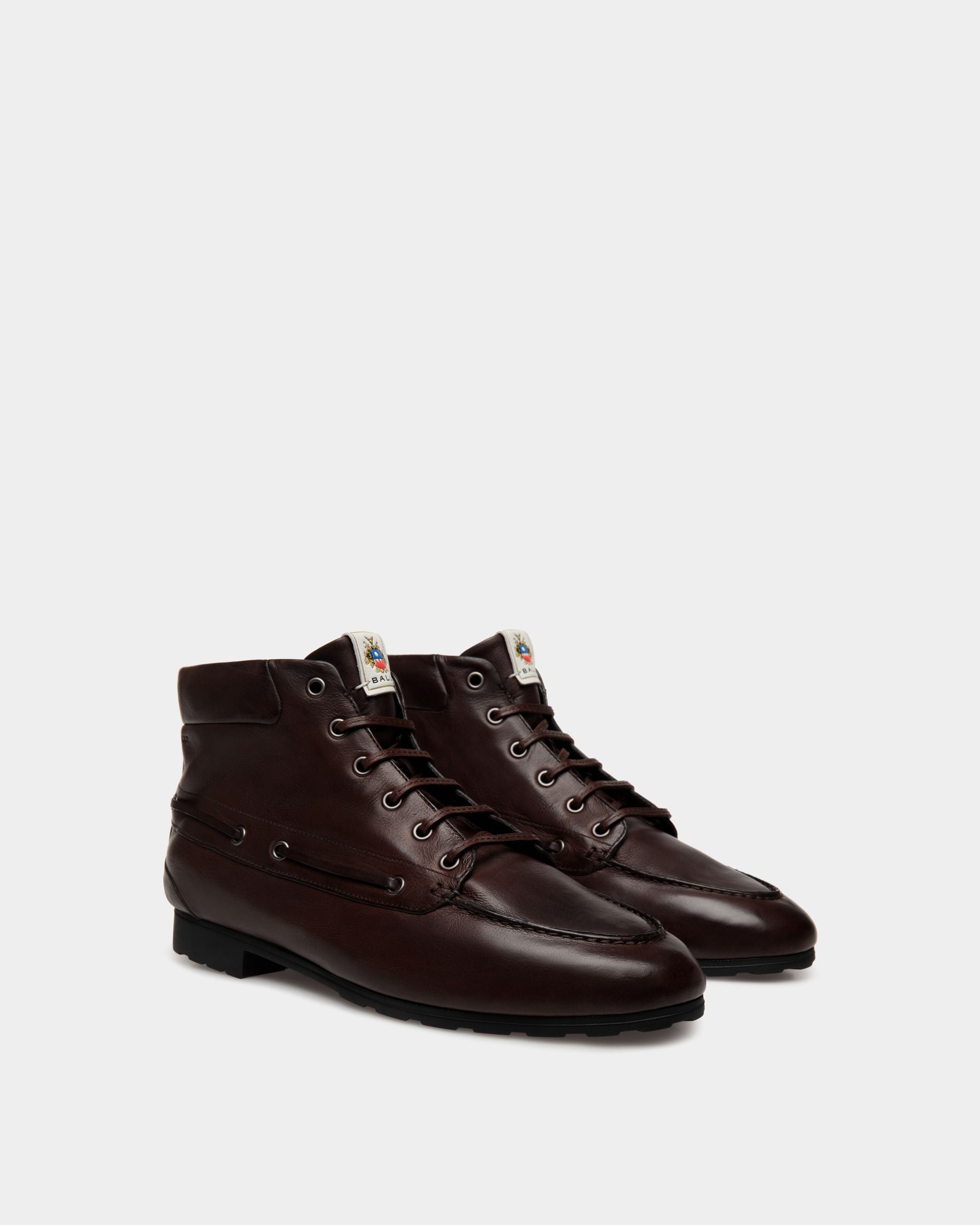 Stiefelette Plume Aus Leder In Ebenholzfarbe - Damen - Bally - 02