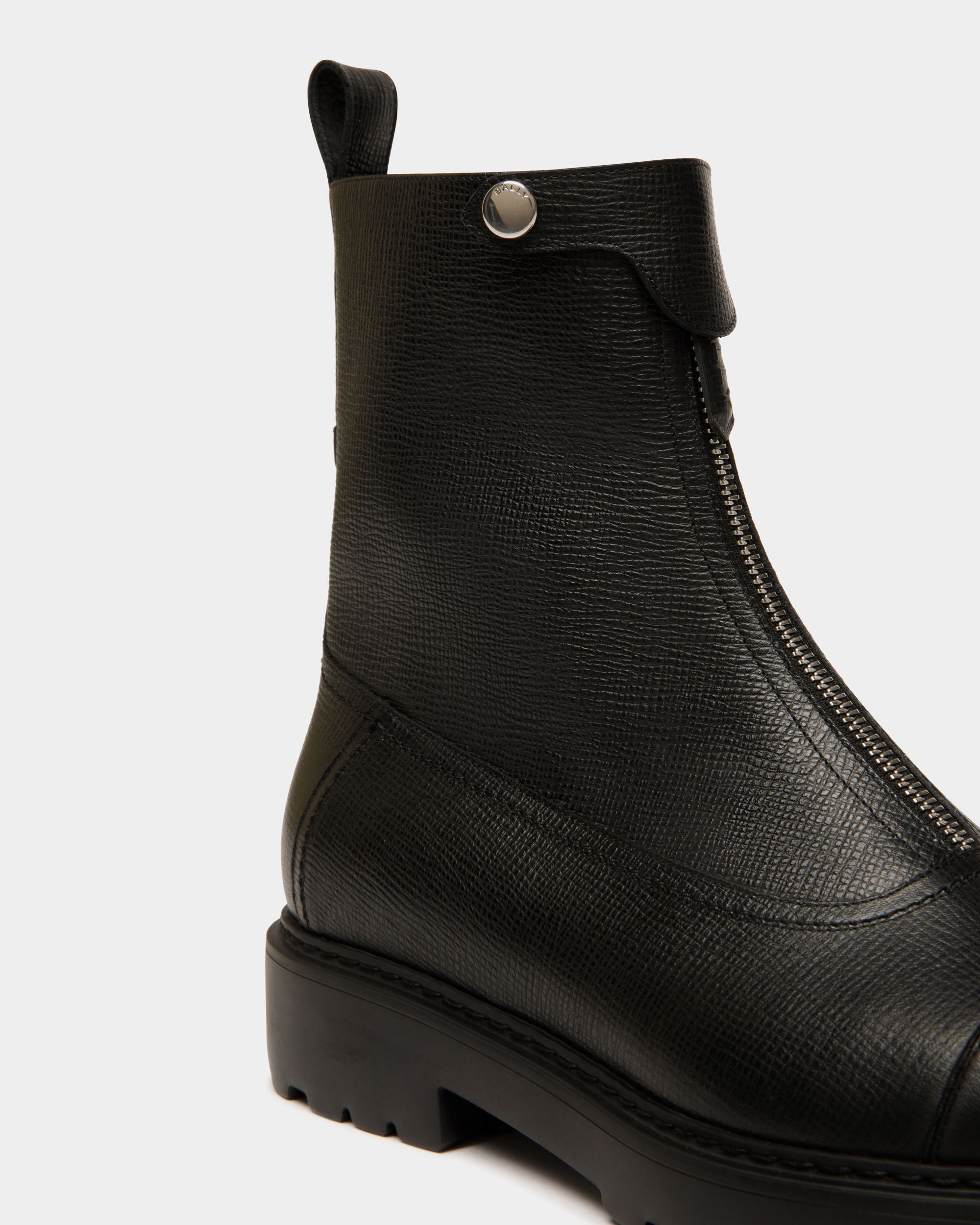 Bottine Gusto En Cuir Noir Grainé - Femme - Bally - 05