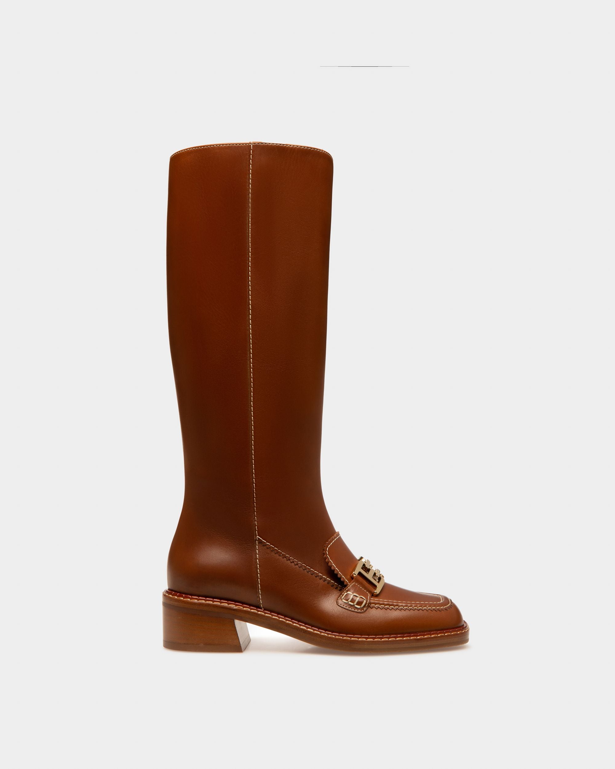Ebele Bottes Longues En Cuir Marron - Femme - Bally - 01