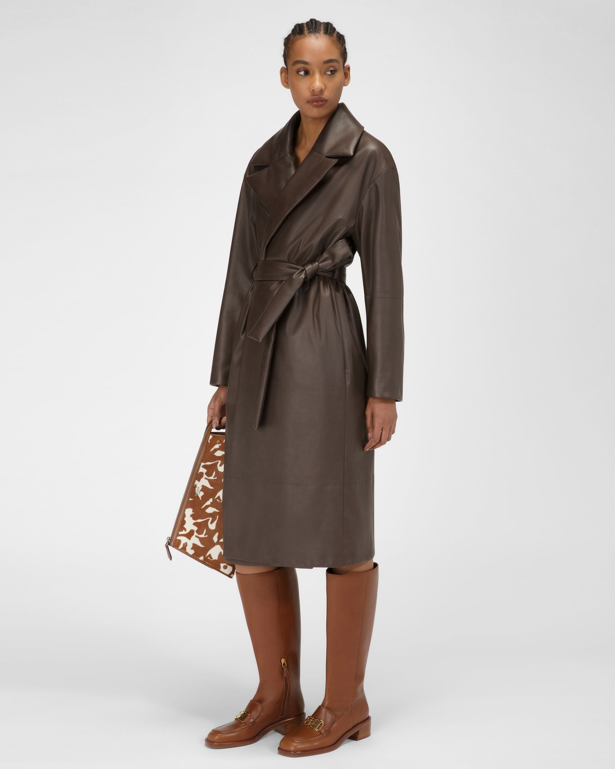 Ebele Bottes Longues En Cuir Marron - Femme - Bally - 02