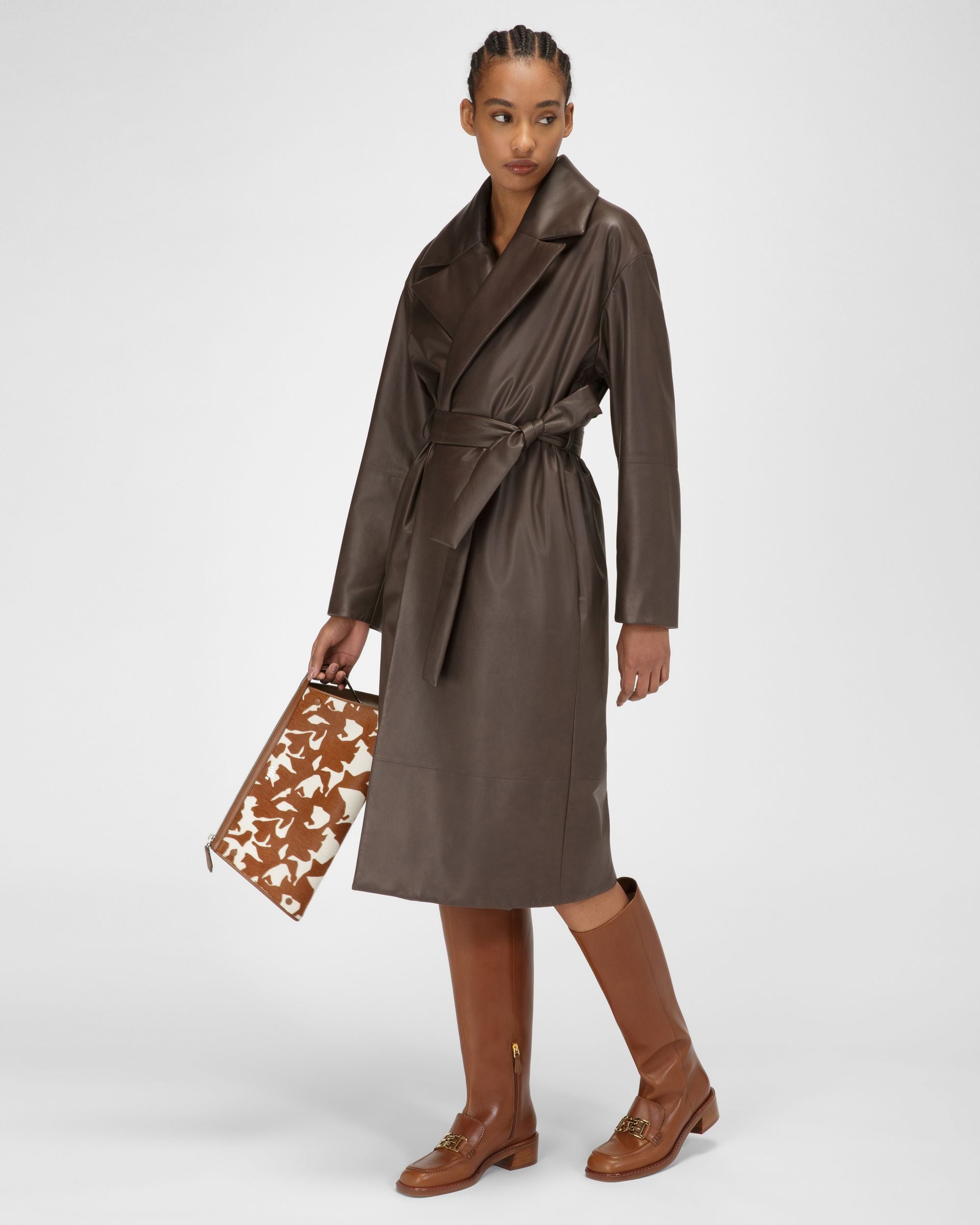 Ebele Bottes Longues En Cuir Marron - Femme - Bally - 04