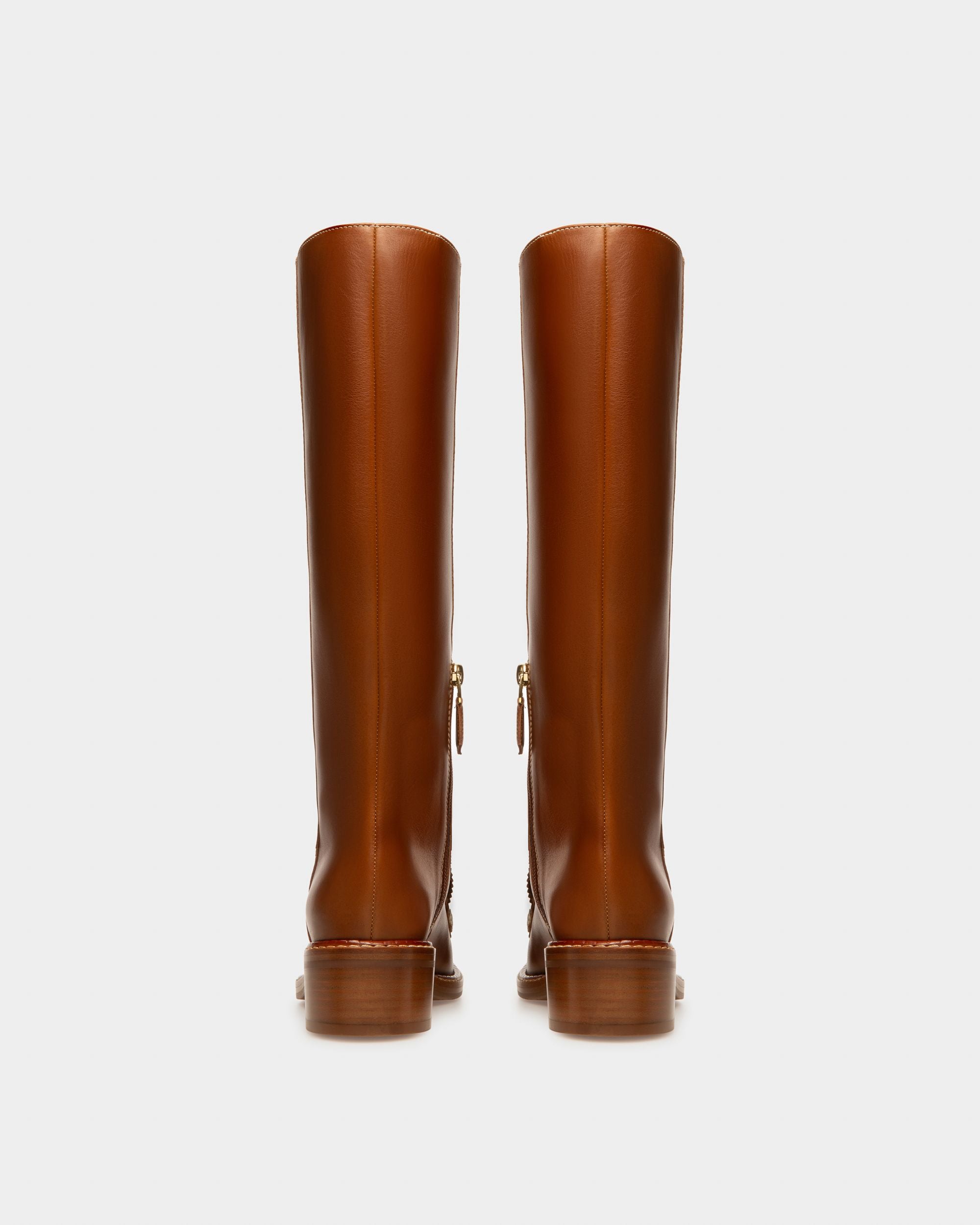 Ebele Bottes Longues En Cuir Marron - Femme - Bally - 05
