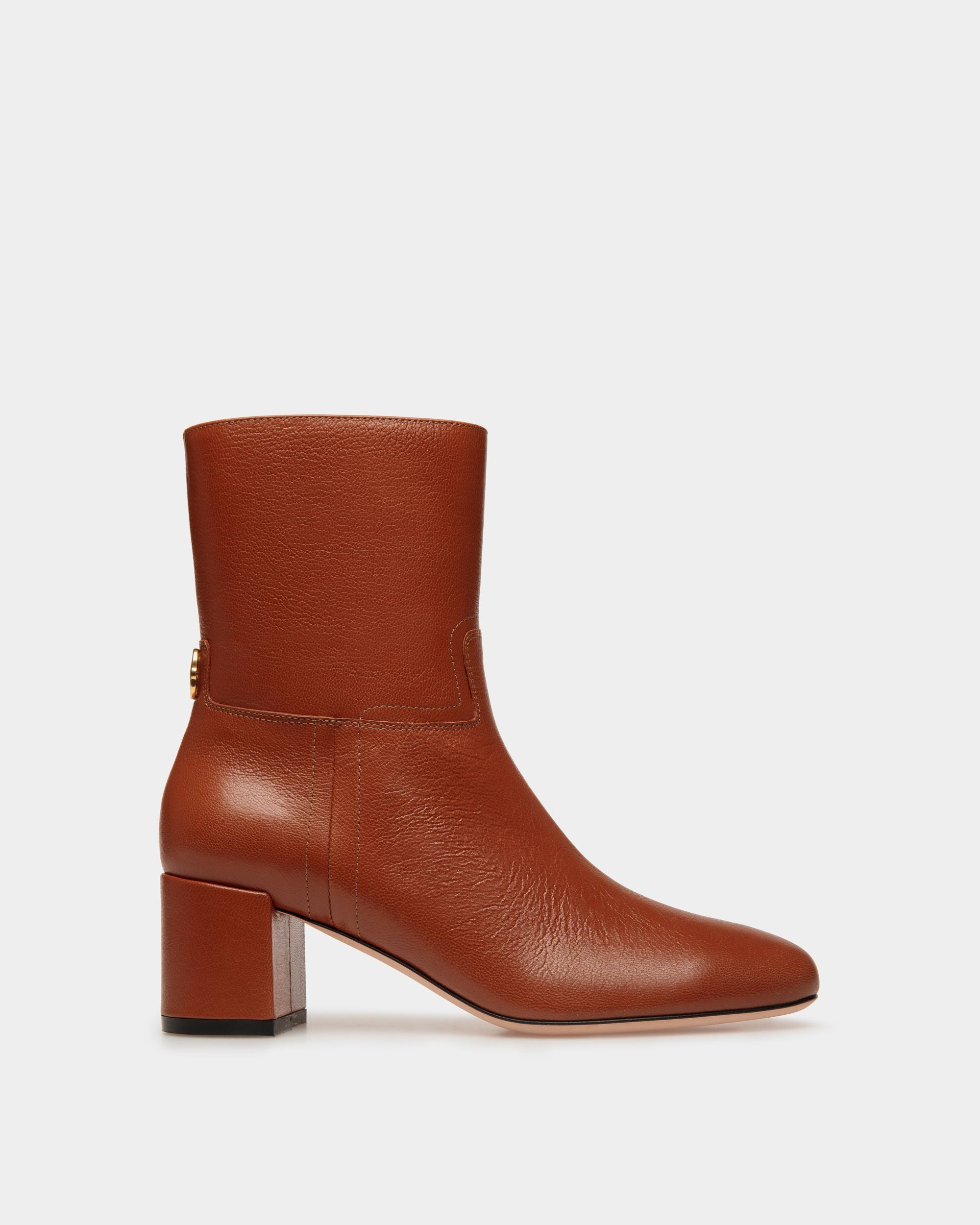 Bottines Daily Emblem En Cuir Marron - Femme - Bally - 01