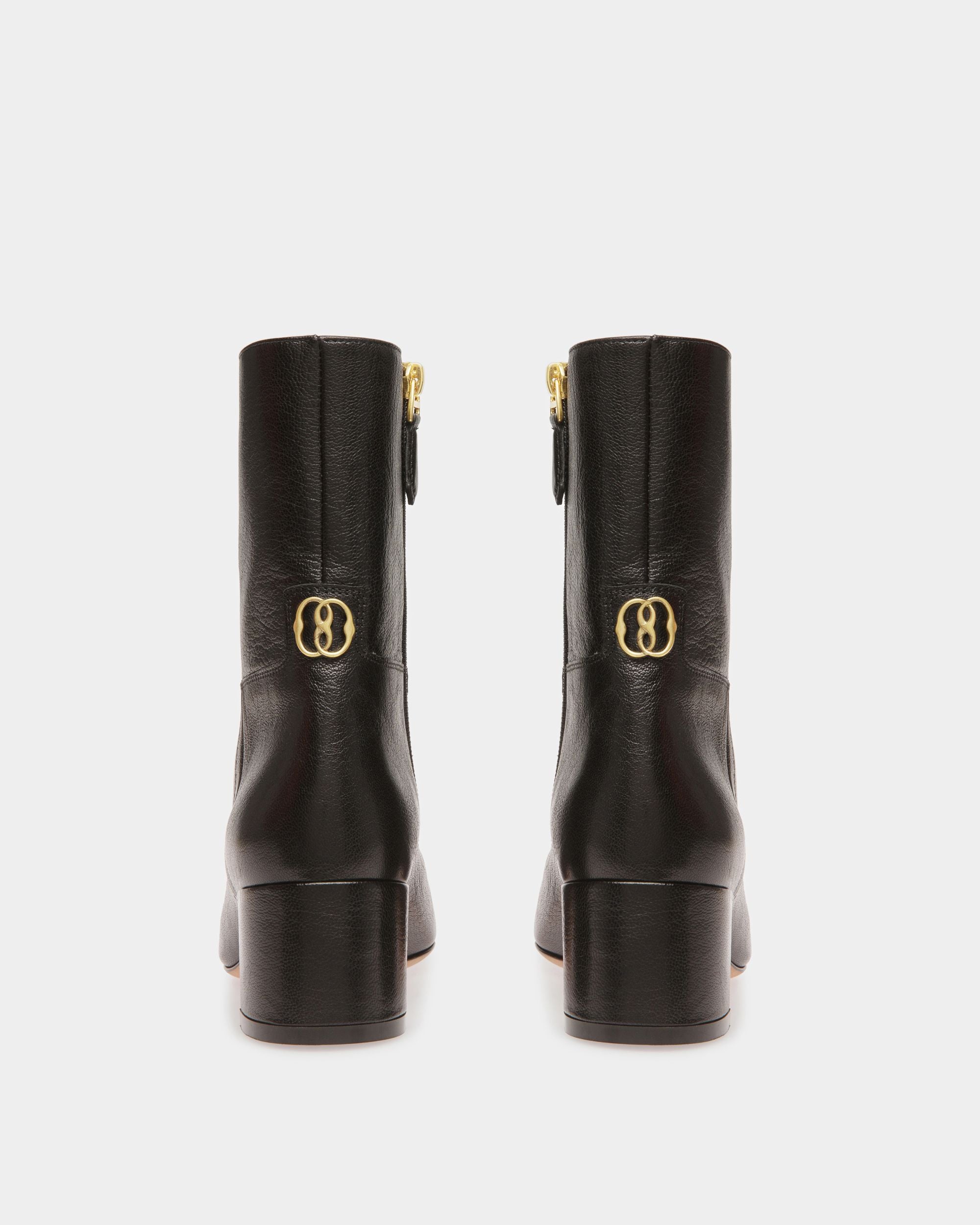 Bottines Daily Emblem En Cuir Noir - Femme - Bally - 03