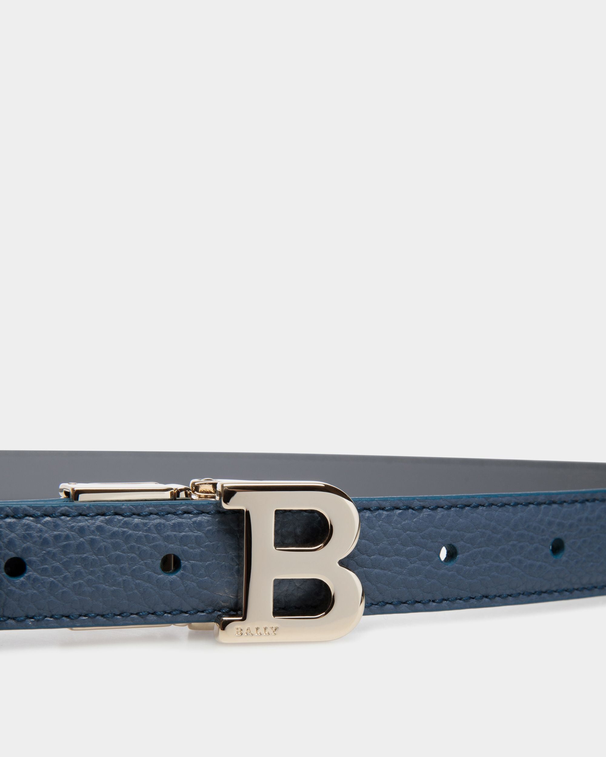 Adjustable-Reversible Belt In Blue Leather - Femme - Bally - 03