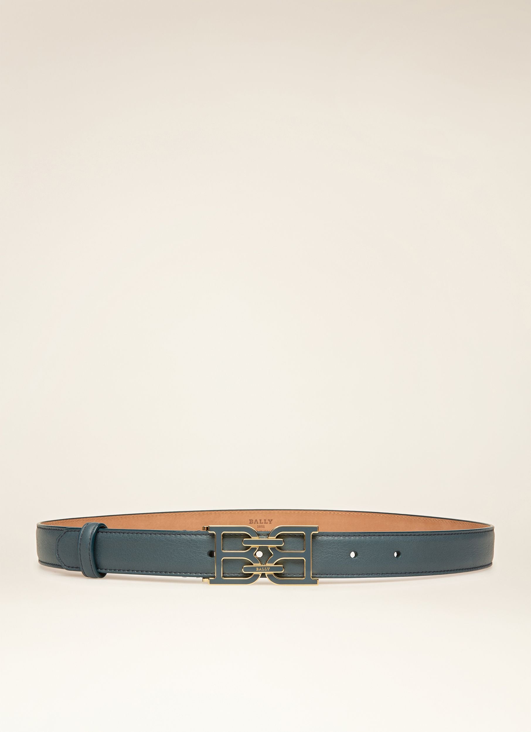 B-Chain 25 Mm Breiter Gürtel Aus Blauem Leder - Damen - Bally - 01