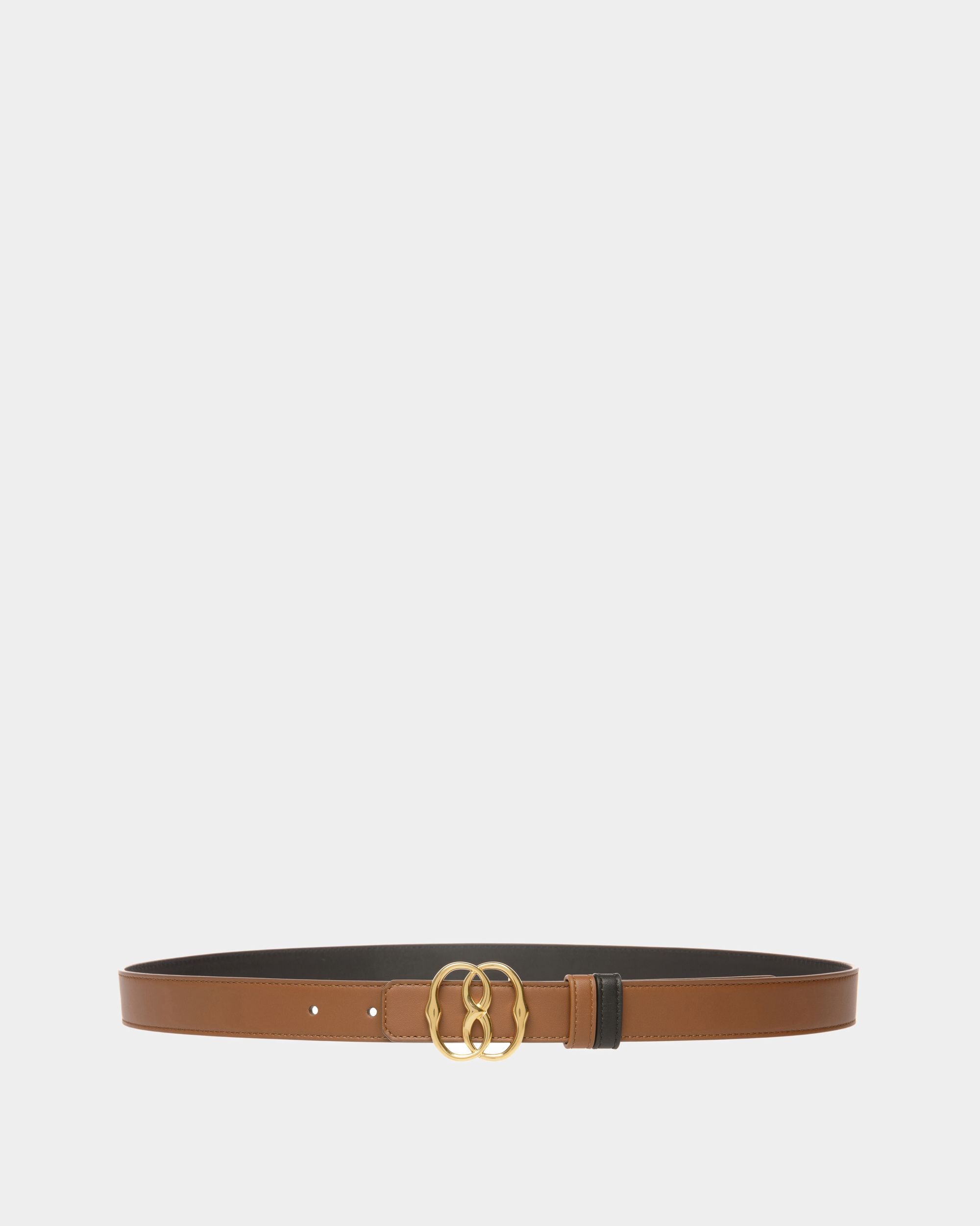 Ceinture Emblem 25 mm En Cuir Marron - Femme - Bally - 01