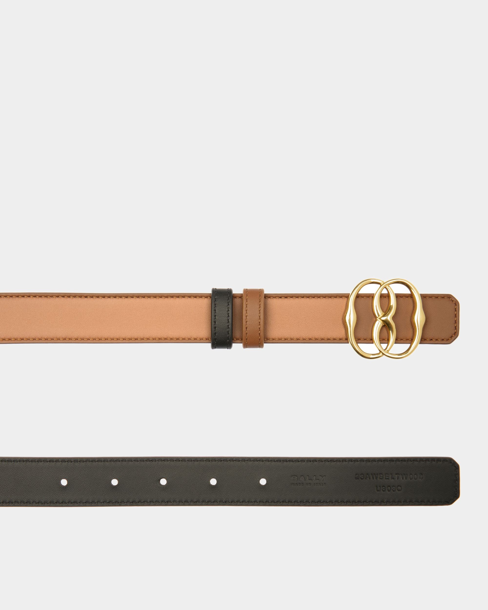 Ceinture Emblem 25 mm En Cuir Marron - Femme - Bally - 02