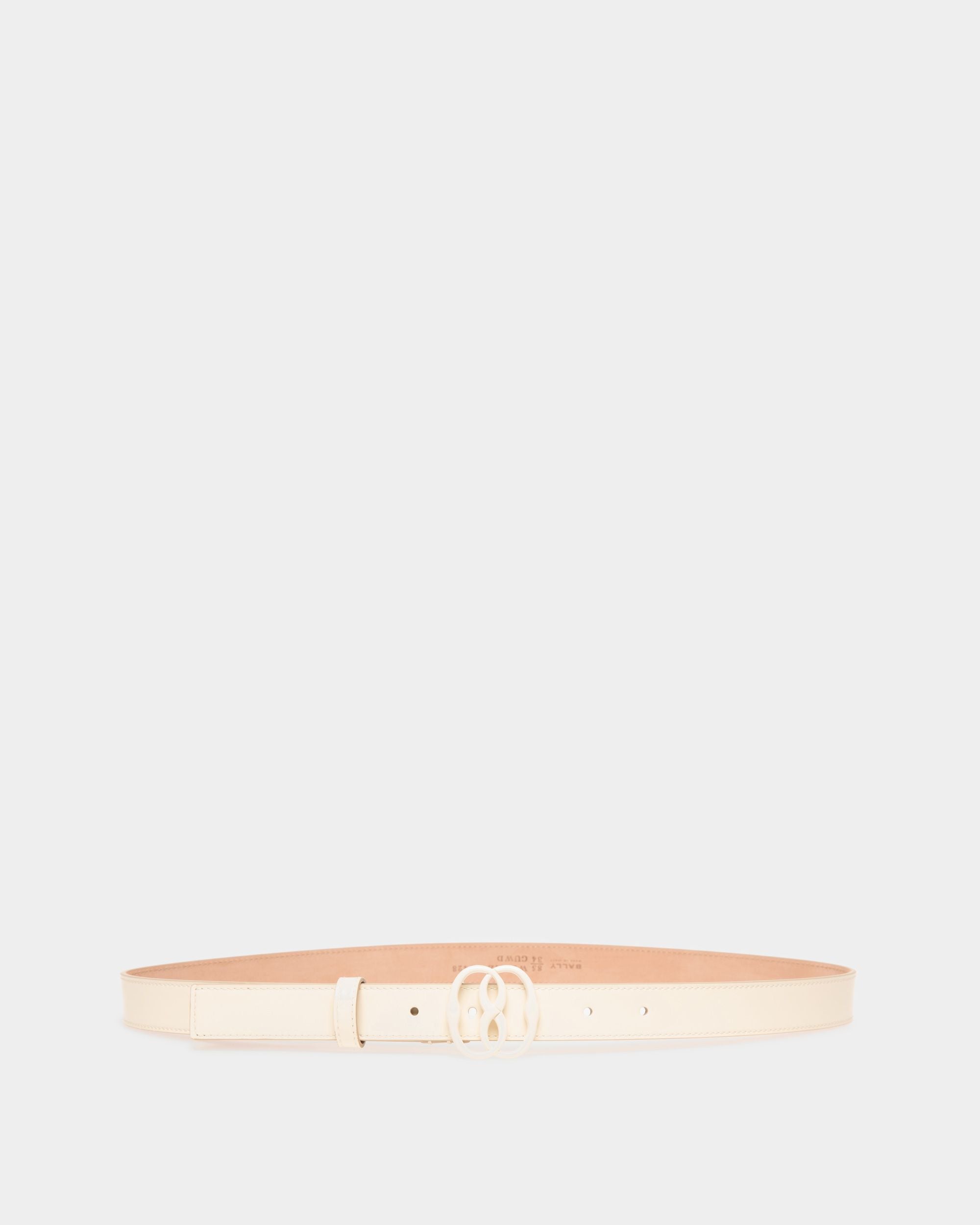 Ceinture Fixe Emblem En Cuir Ivoire - Femme - Bally - 01
