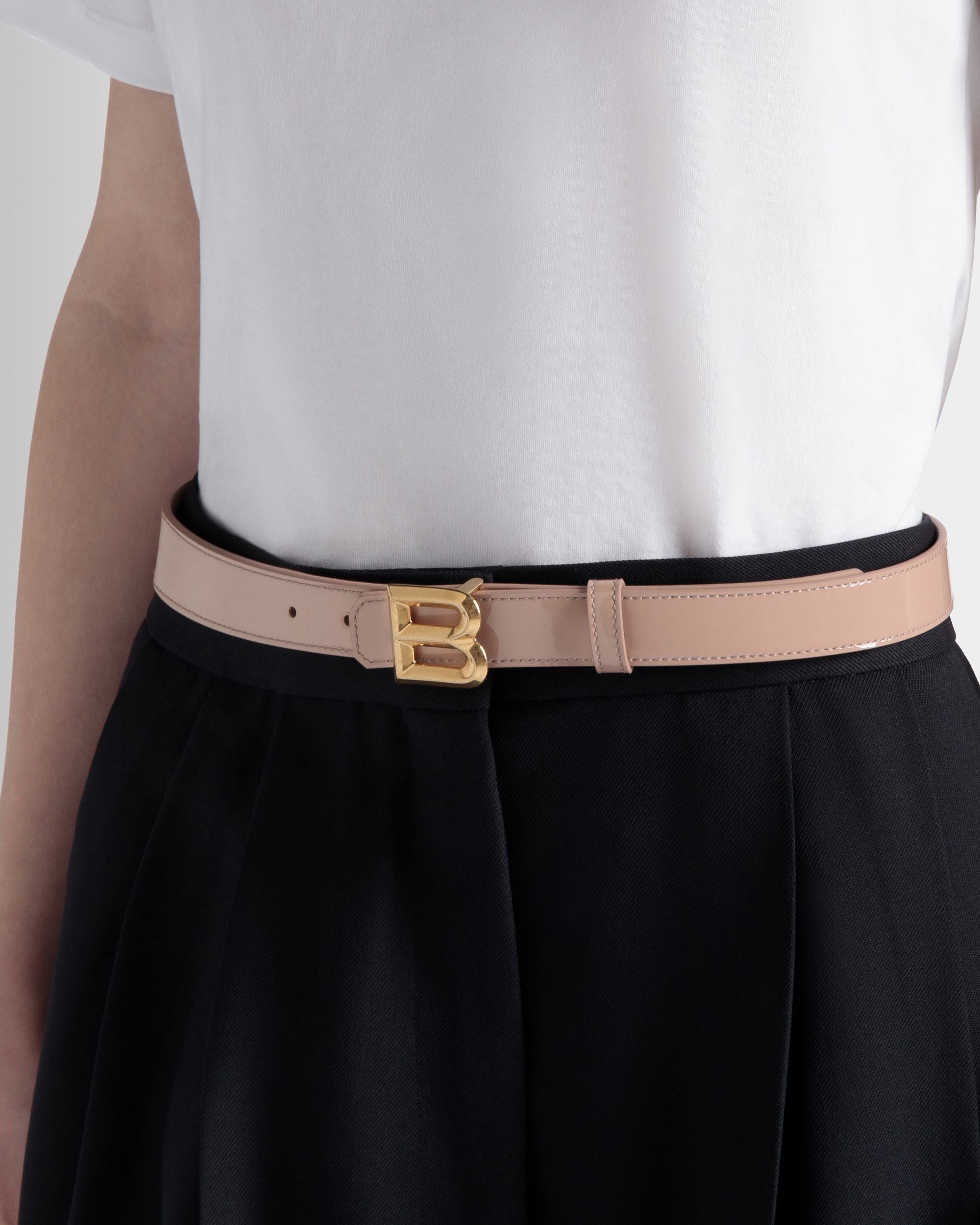 B Bold 25 mm Gürtel Aus Lackleder In Light Beige - Damen - Bally - 04