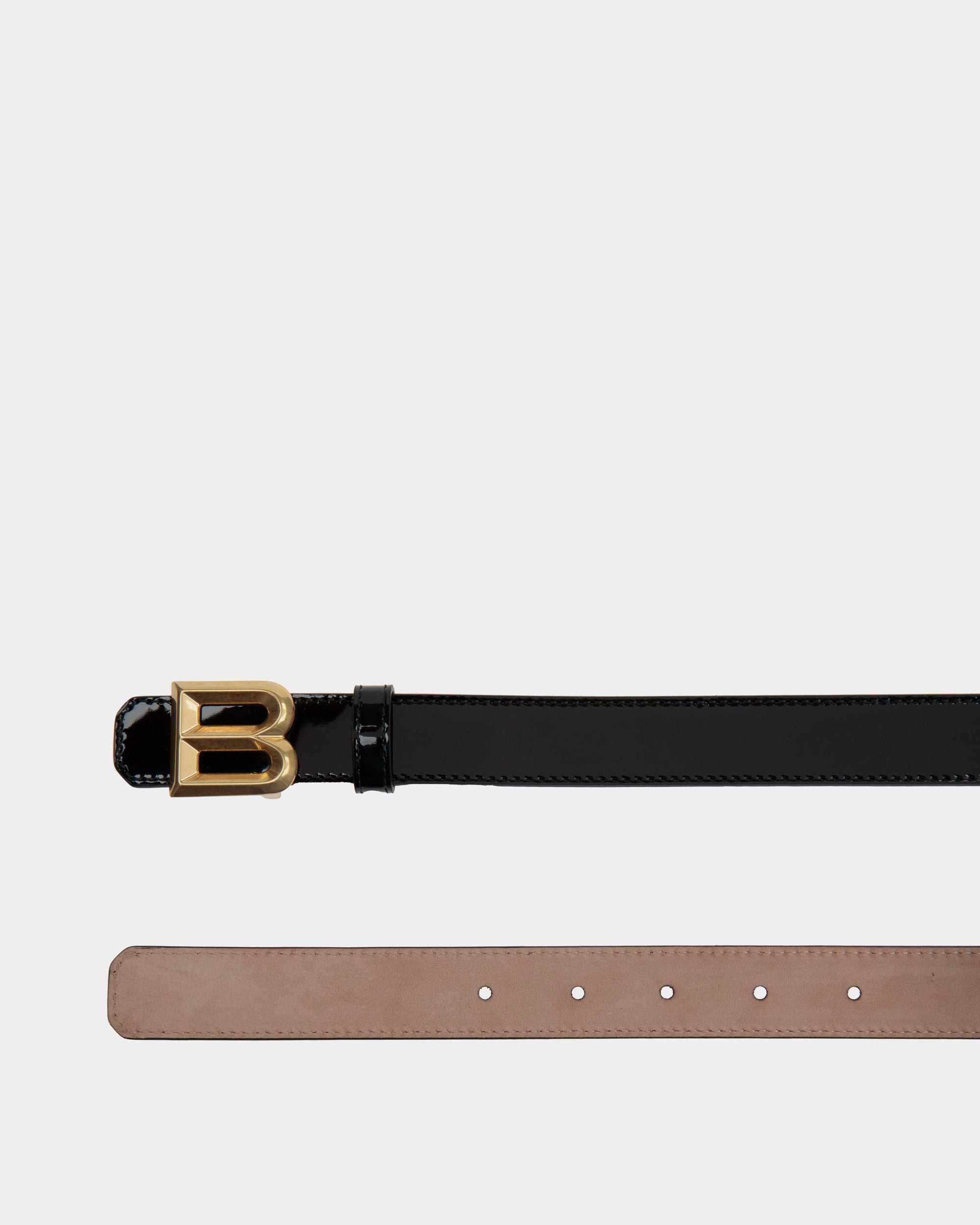 Ceinture B Bold 25 mm En Cuir Noir - Femme - Bally - 02