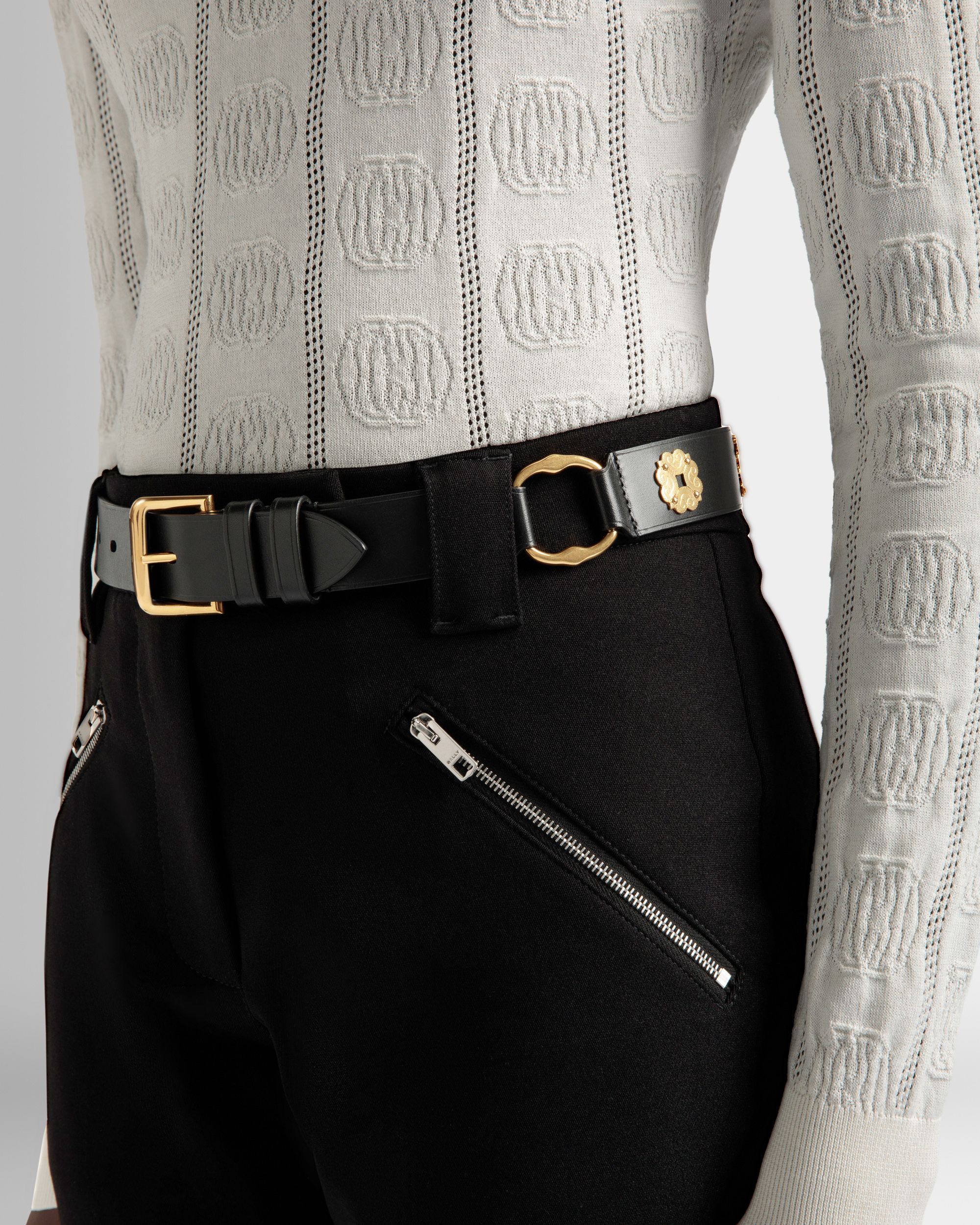 Arkle 95 cm Gürtel Aus Schwarzem Leder - Damen - Bally - 03