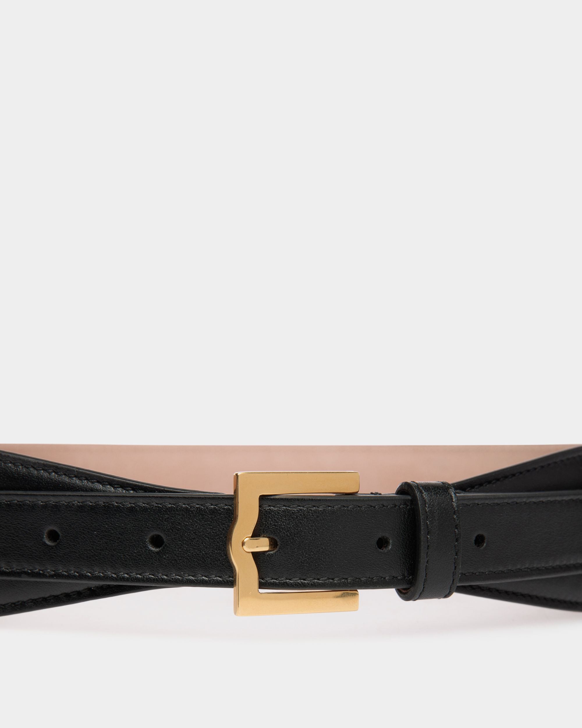 Emblem 45 mm Gürtel Aus Leder In Schwarz - Damen - Bally - 03