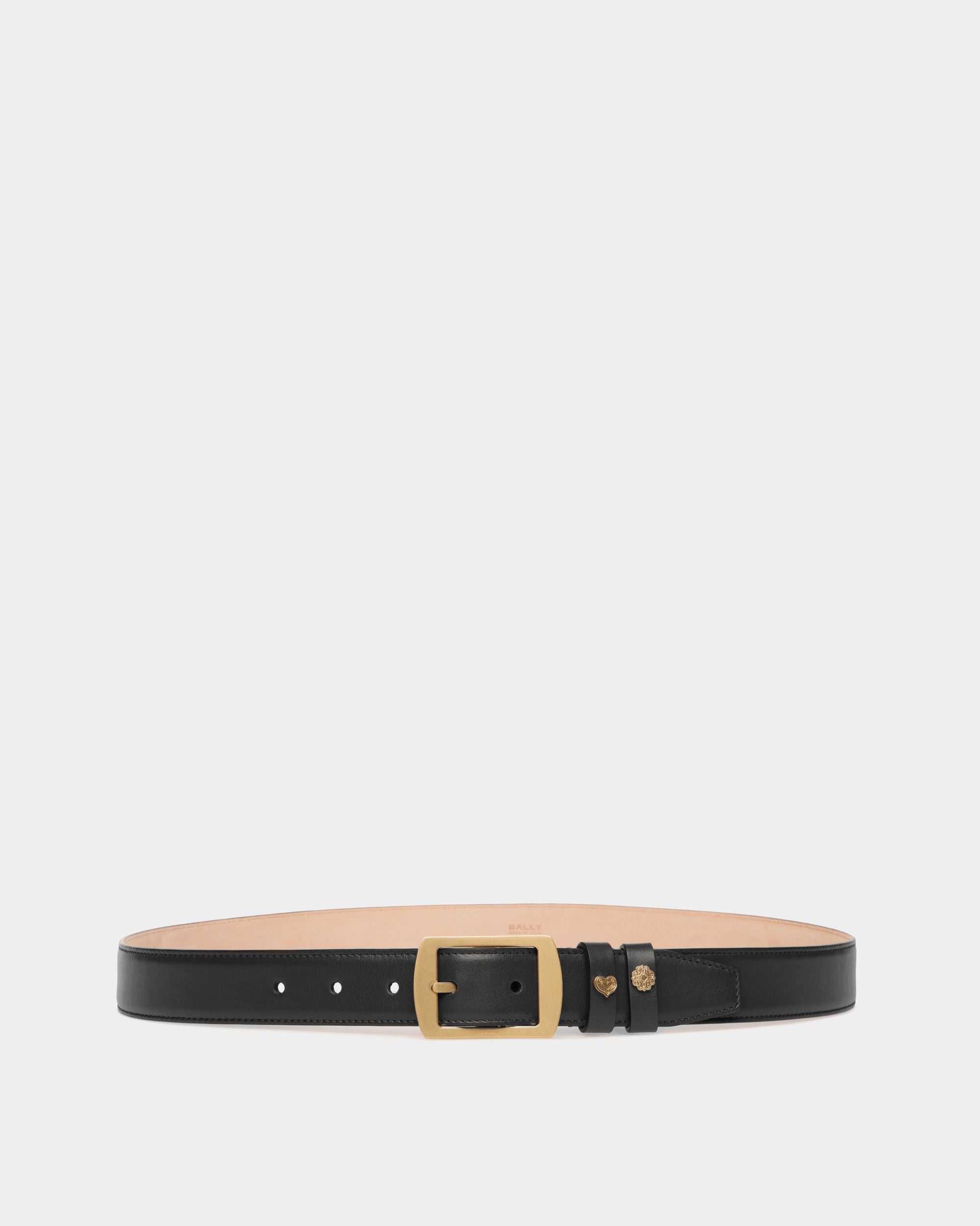 Cintura Glen 30 mm In Pelle Nera - Donna - Bally - 01