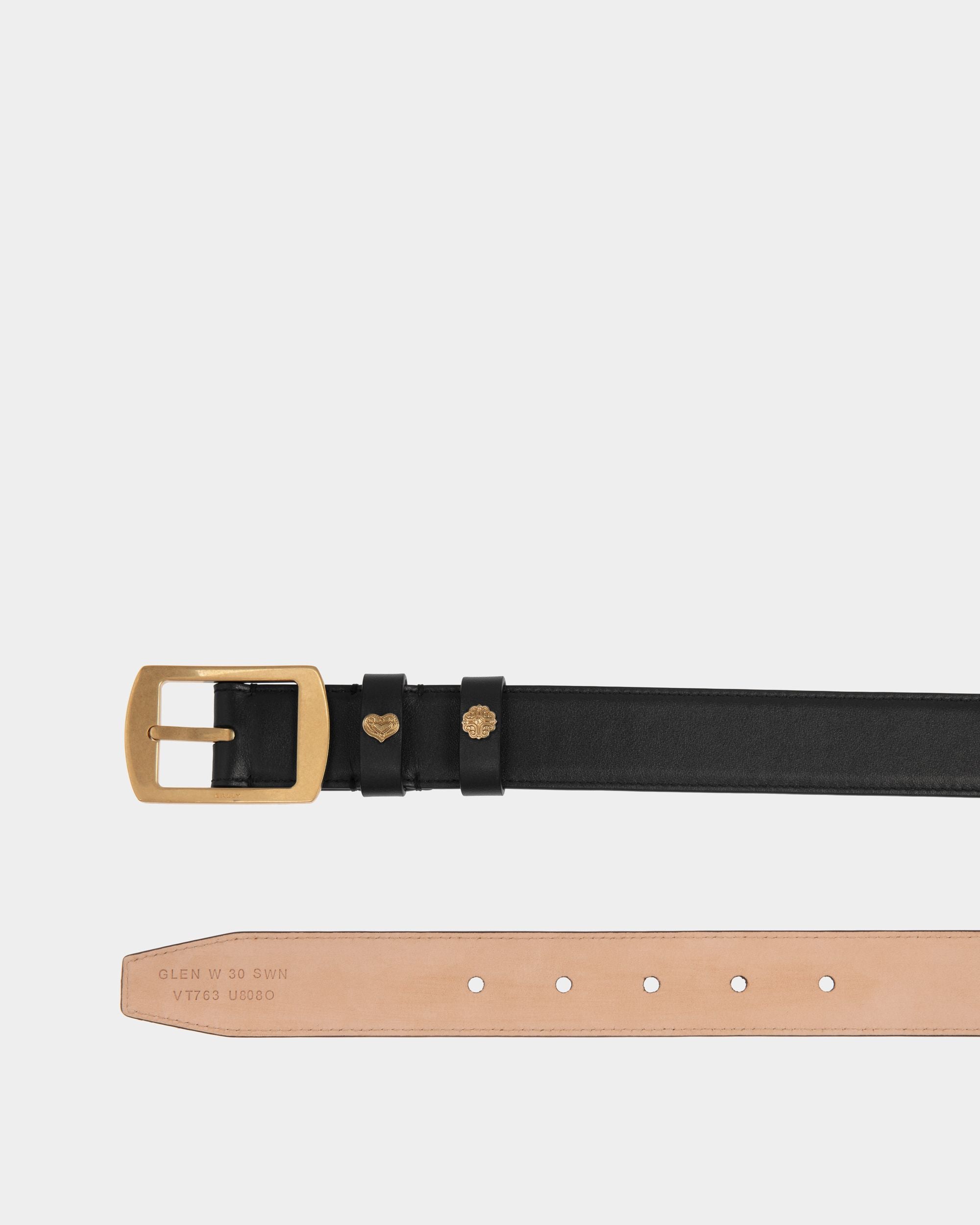 Glen Gürtel Aus Schwarzem Leder, 30 mm - Damen - Bally - 02