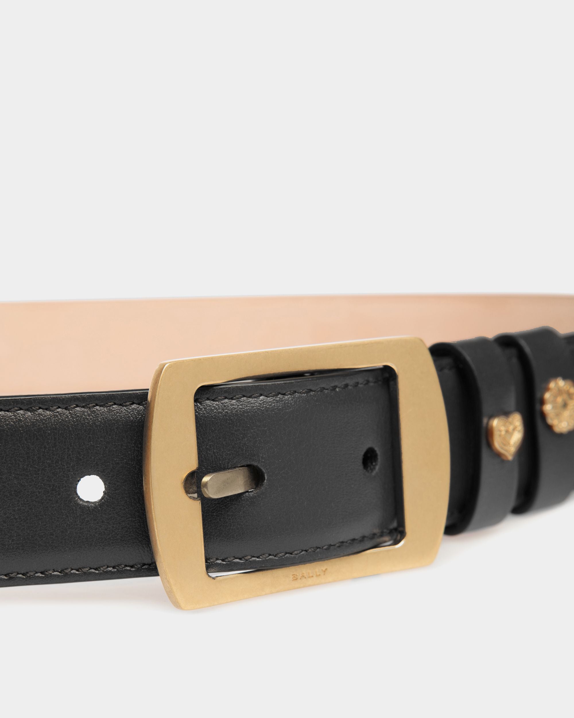 Cintura Glen 30 mm In Pelle Nera - Donna - Bally - 03