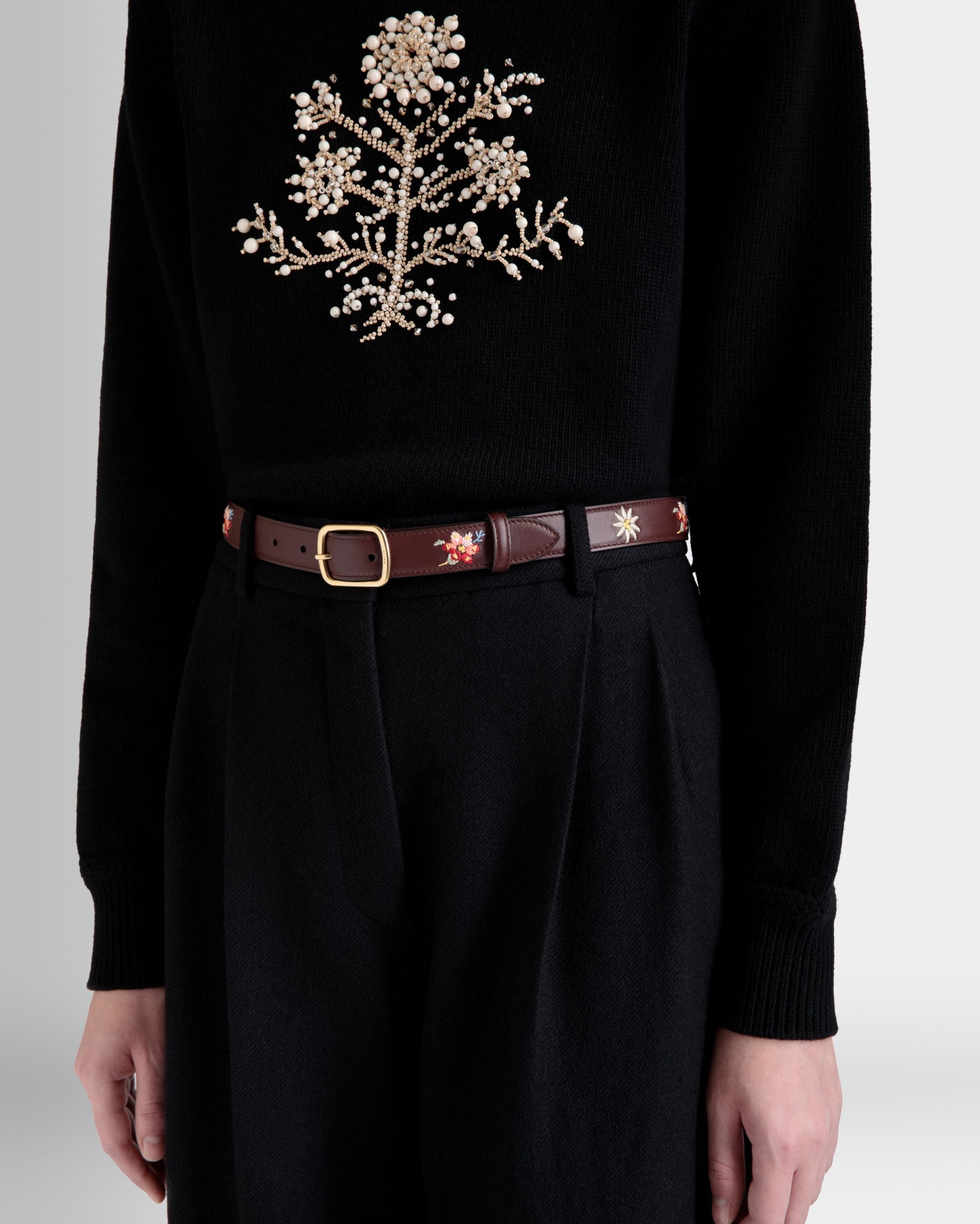 Winter Capsule 25mm Belt in Chestnut Brown Leather - Women's - Bally - 04