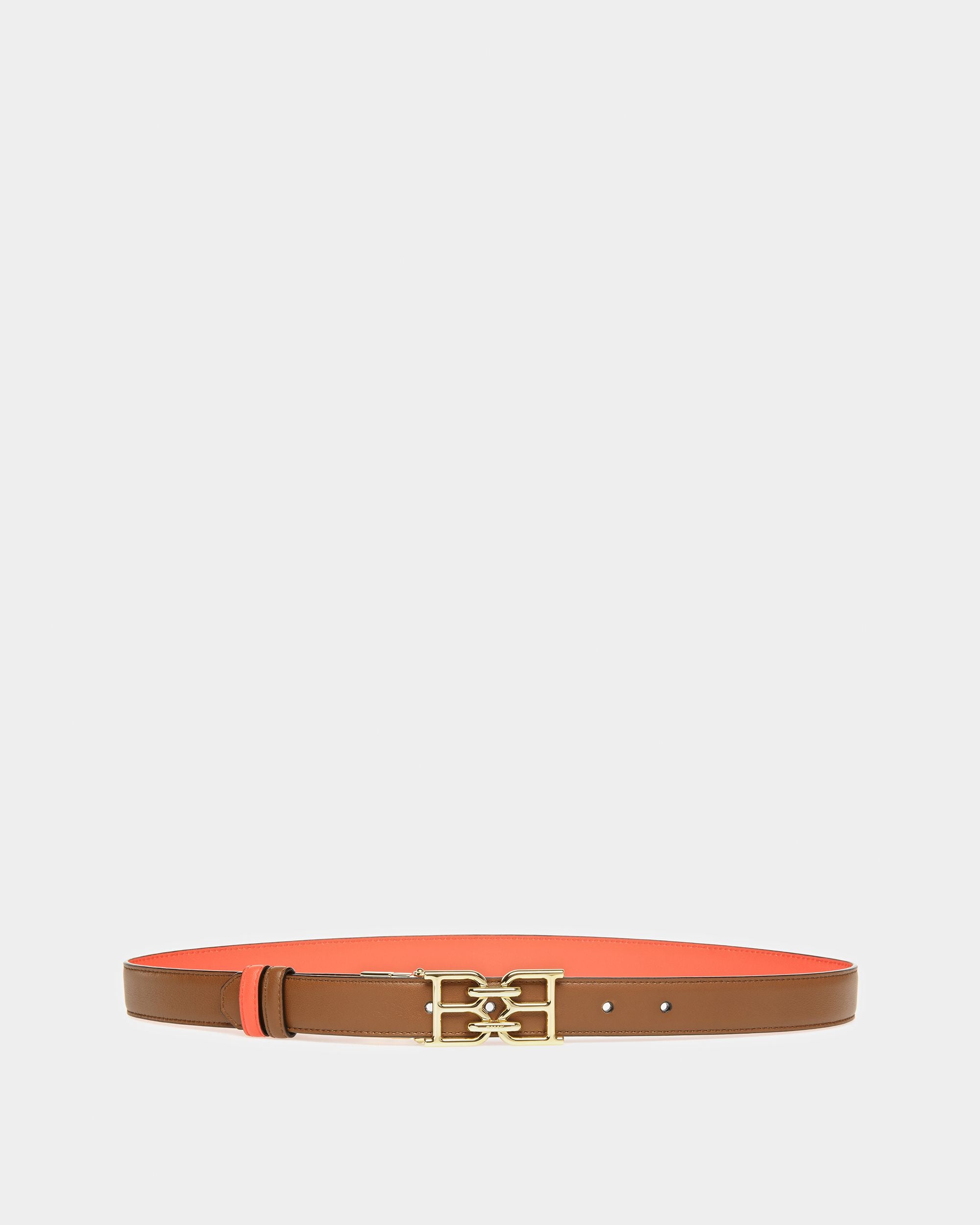 B Chain Wendbarer Gürtel Aus Leder In Braun Und Orange - Damen - Bally - 01
