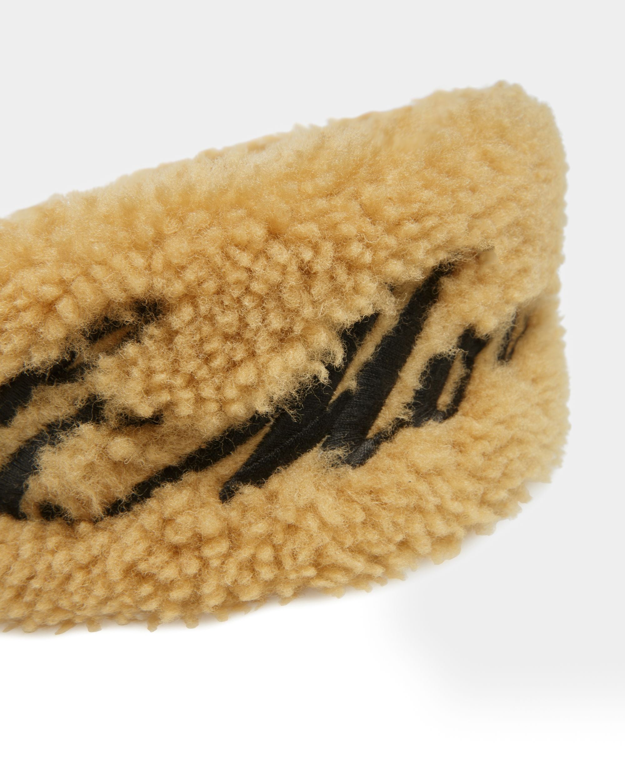 Bandeau Collection Curling En Peau De Mouton Retournée Camel Avec Broderie St. Moritz - Femme - Bally - 04