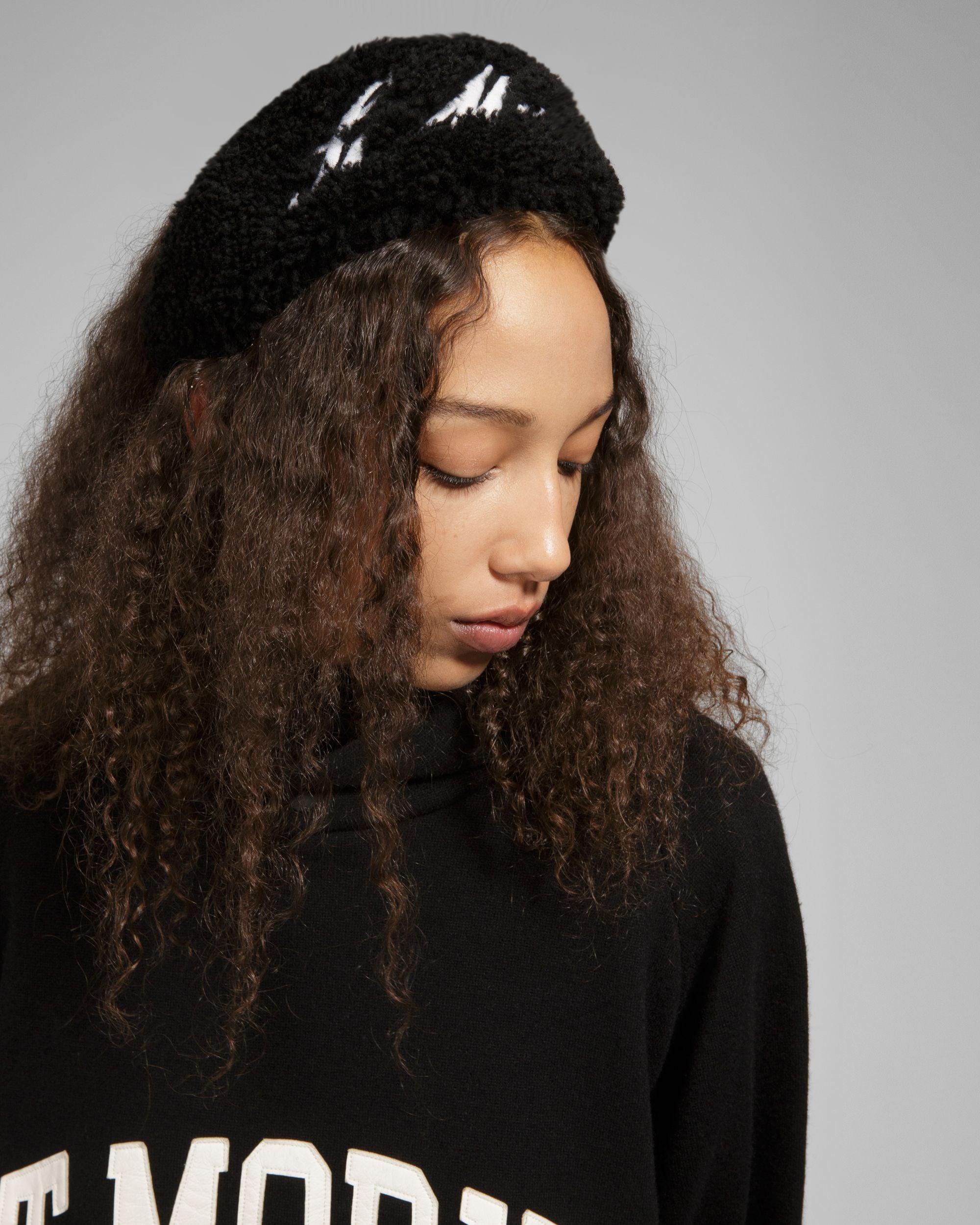 St Moritz Headband Shearling Accessory In Black - Women's - Bally - 06