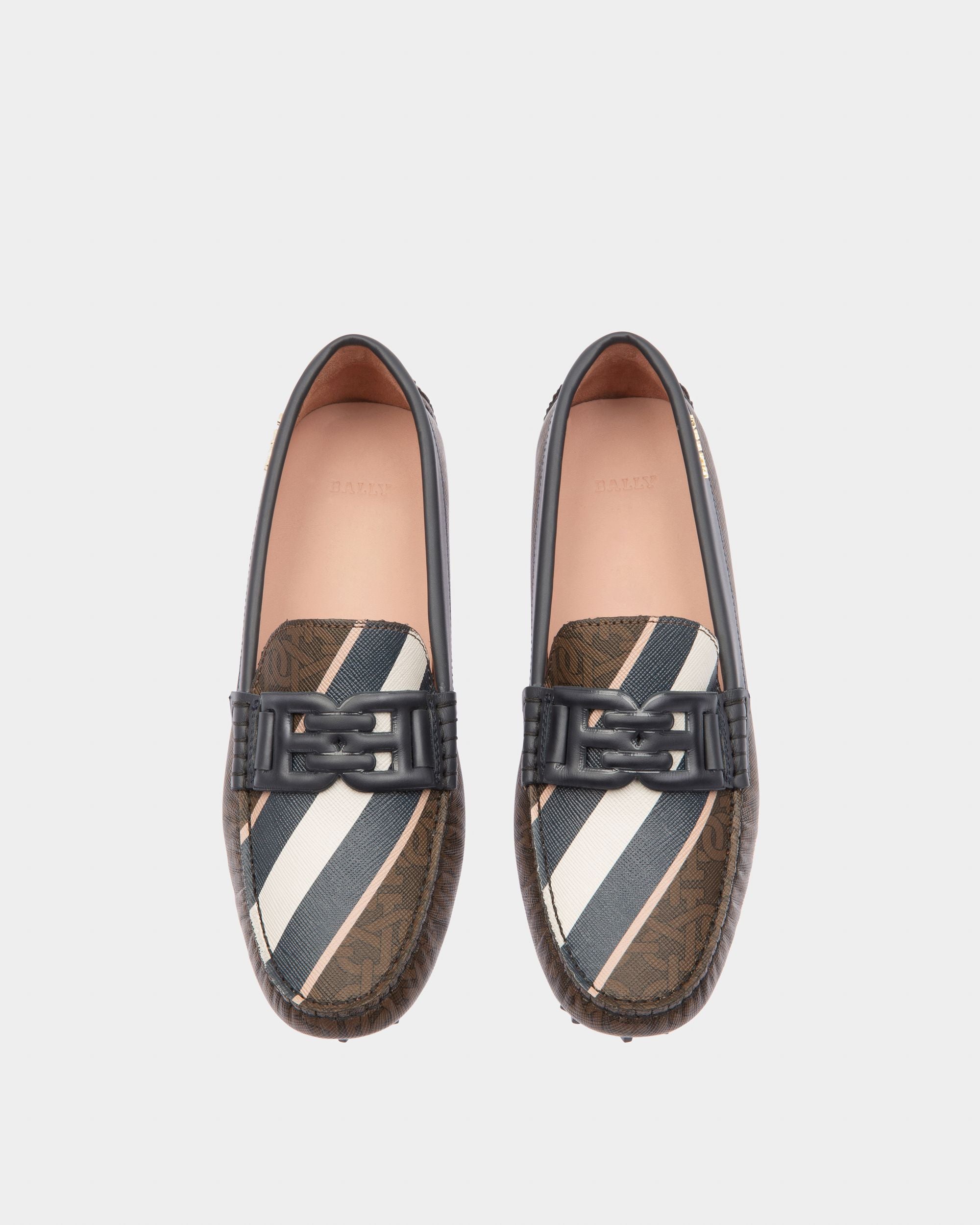 Leyla Driver-Schuh Aus Leder In Braun Und Mitternachtsblau - Damen - Bally - 02