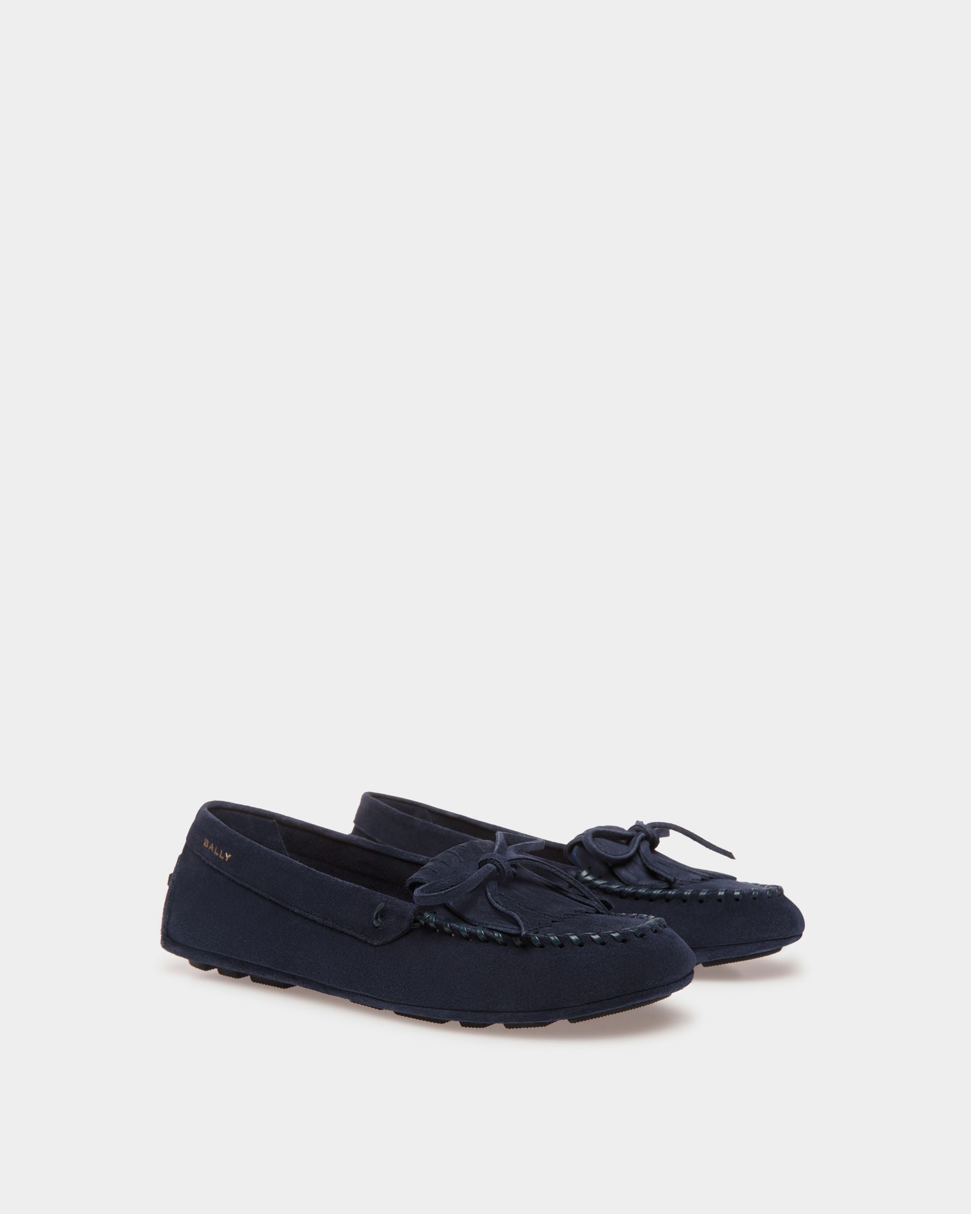 Driver Kerbs In Pelle Scamosciata Blu - Donna - Bally - 02