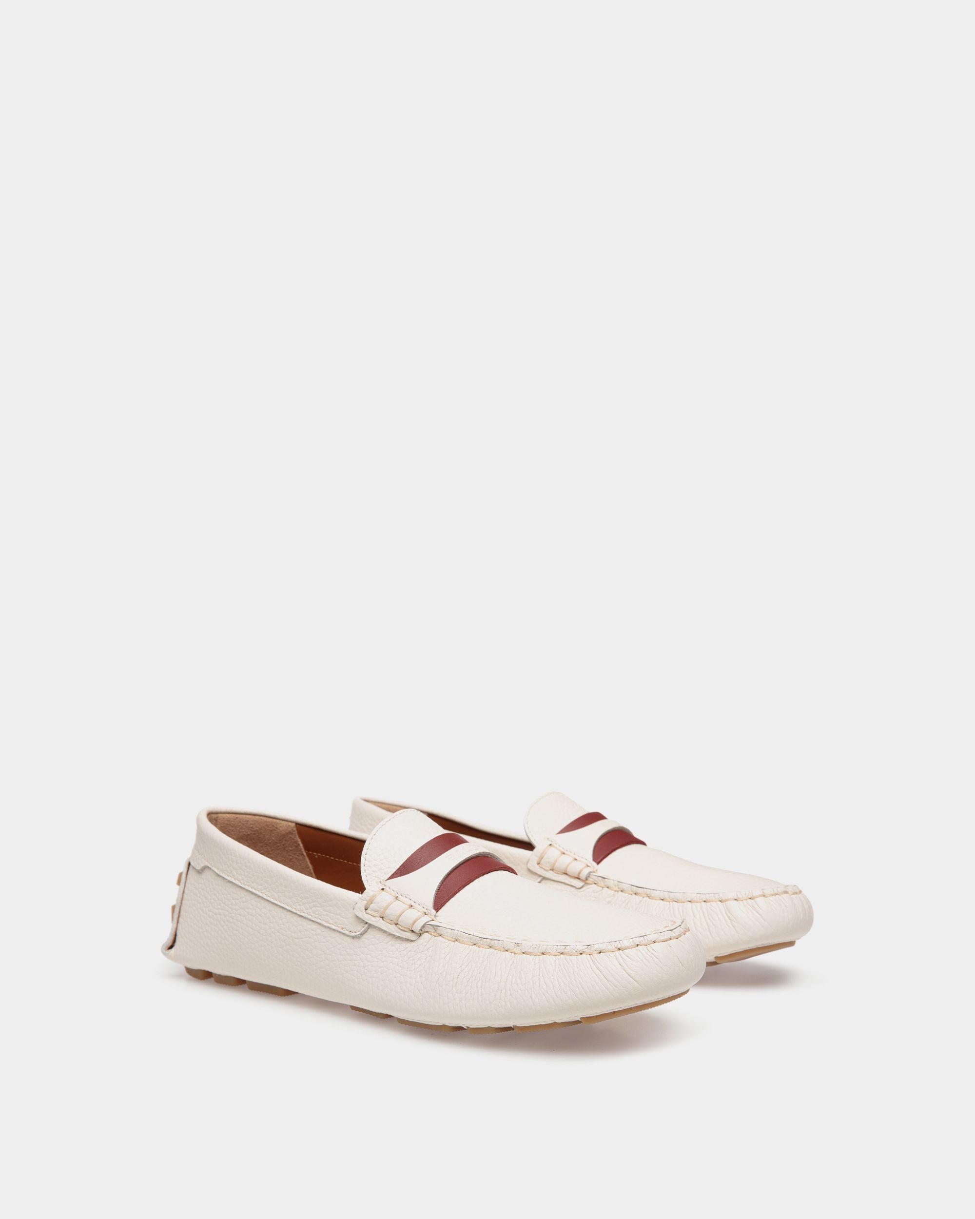 Driver Kerbs In Pelle Bianca - Donna - Bally - 02