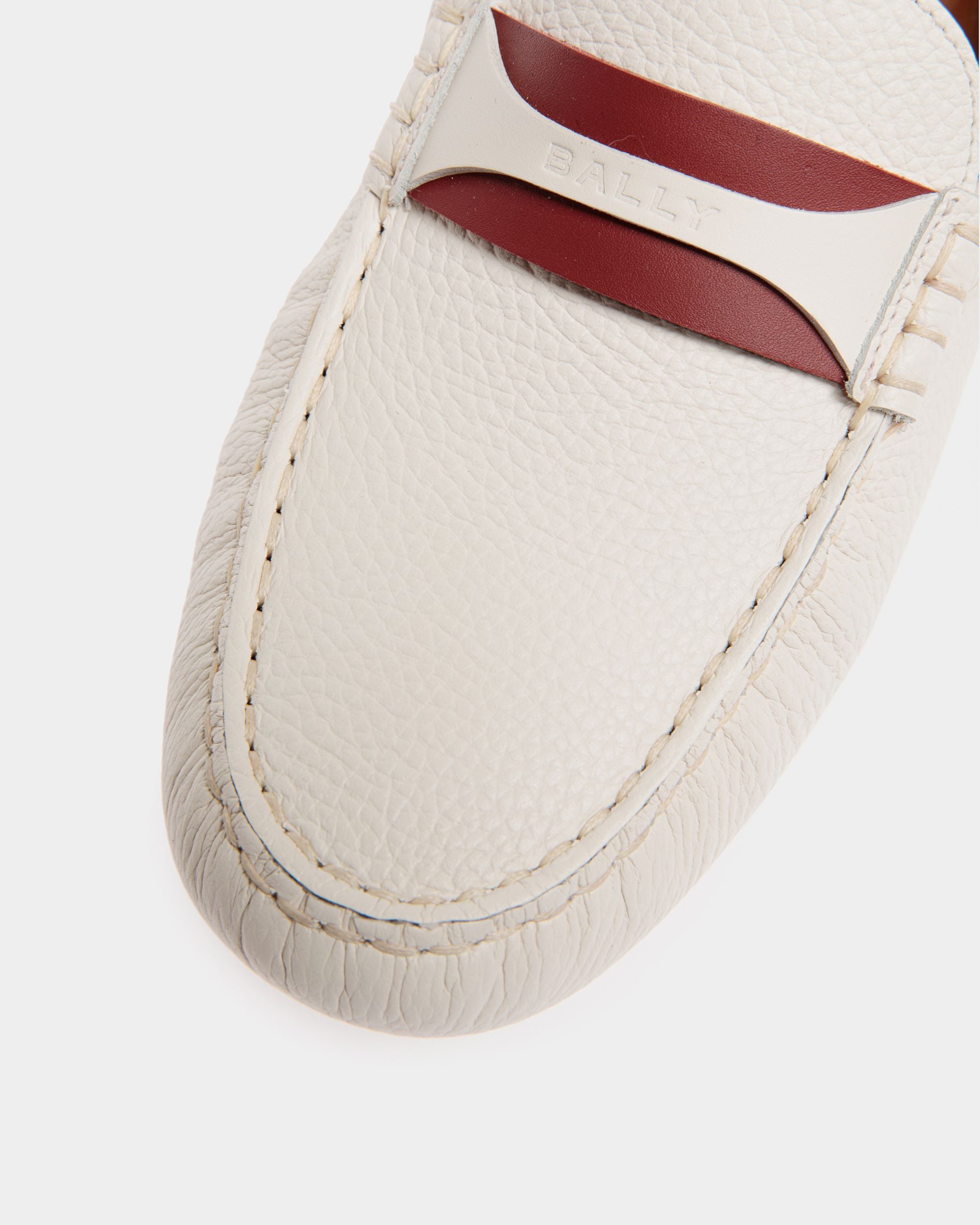 Driver Kerbs In Pelle Bianca - Donna - Bally - 04