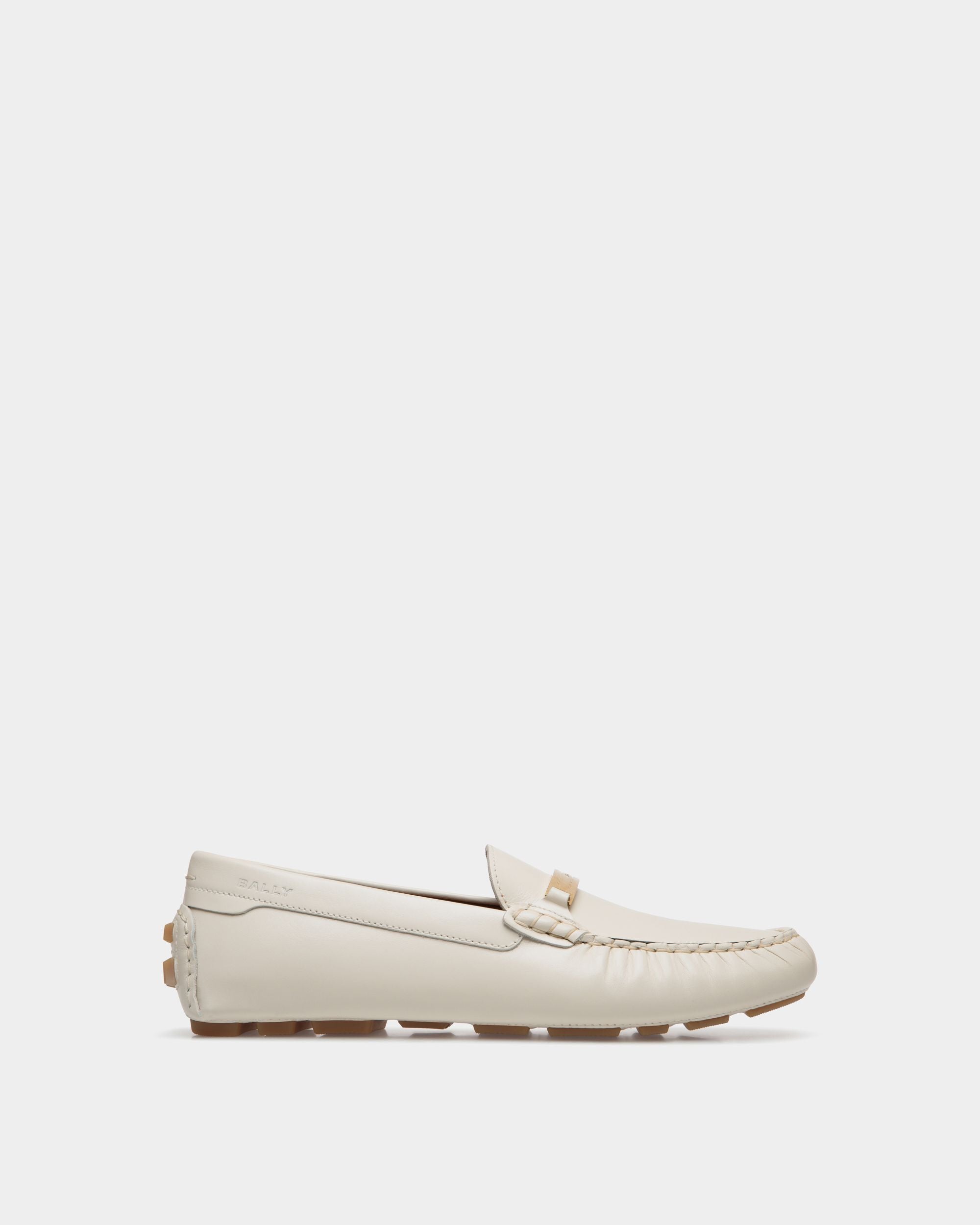 Kerbs Driver In White Leather - Women's - Bally - 01