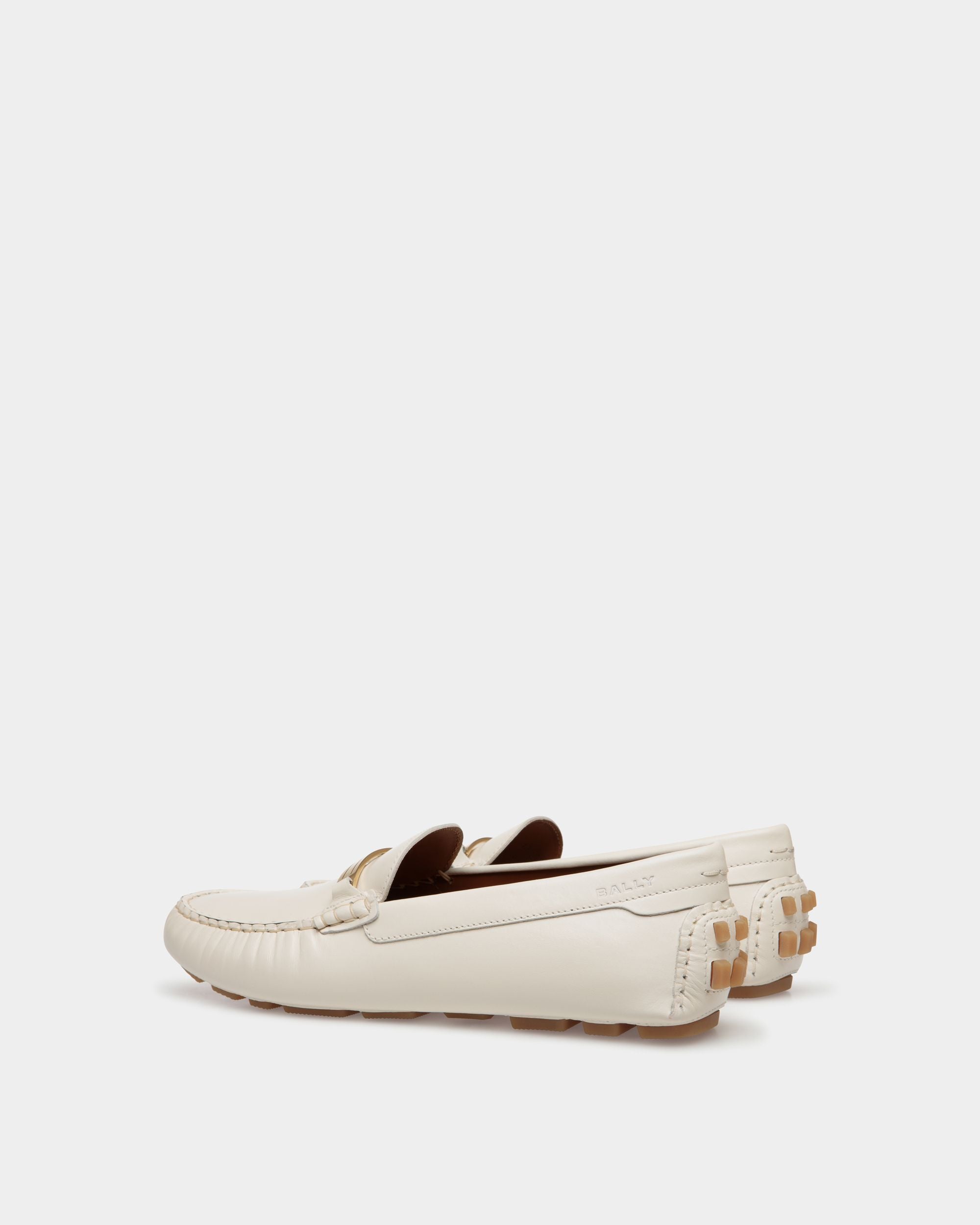 Kerbs Driver In White Leather - Women's - Bally - 03