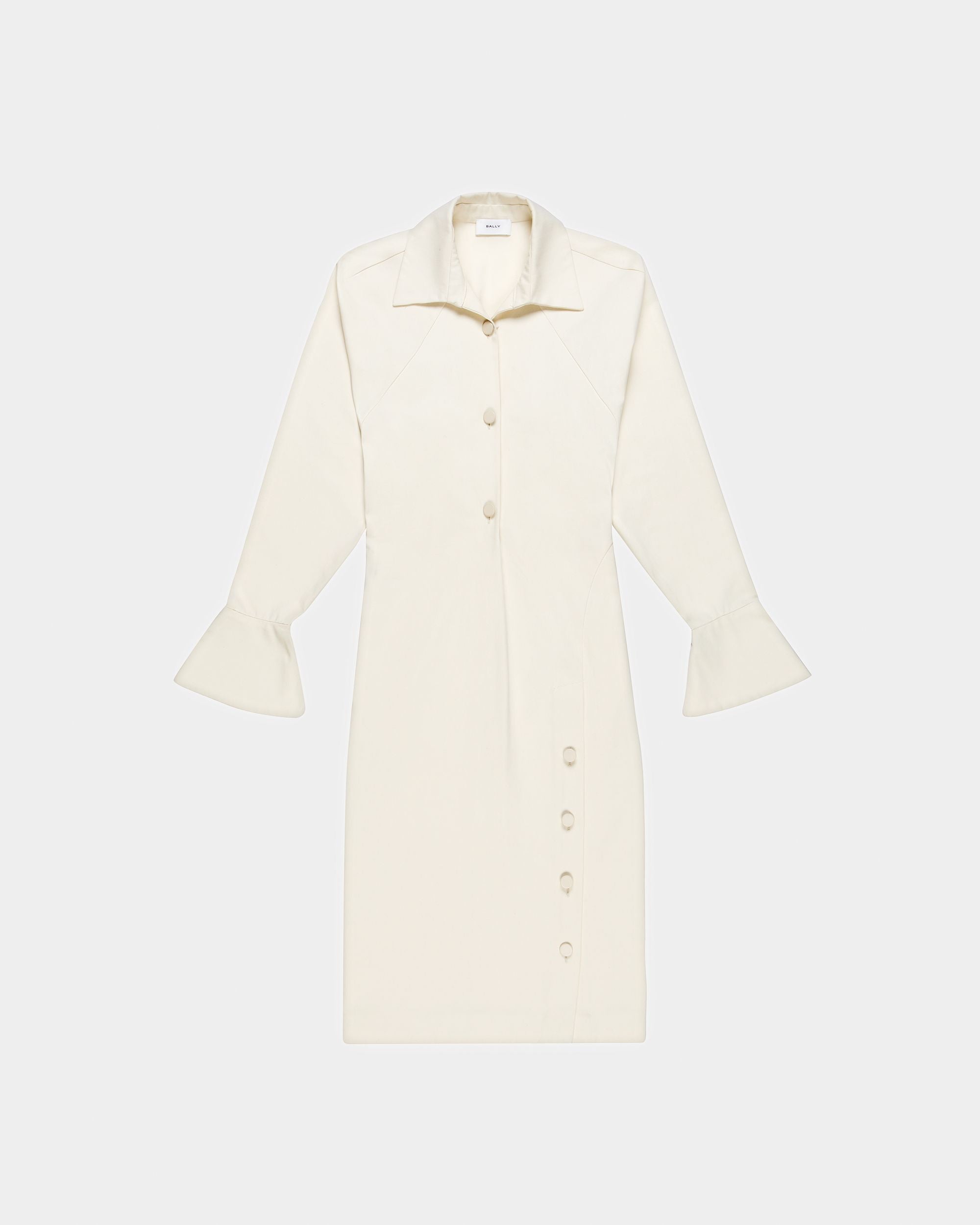 Baumwoll-Hemdblusenkleid In Creme - Damen - Bally - 06