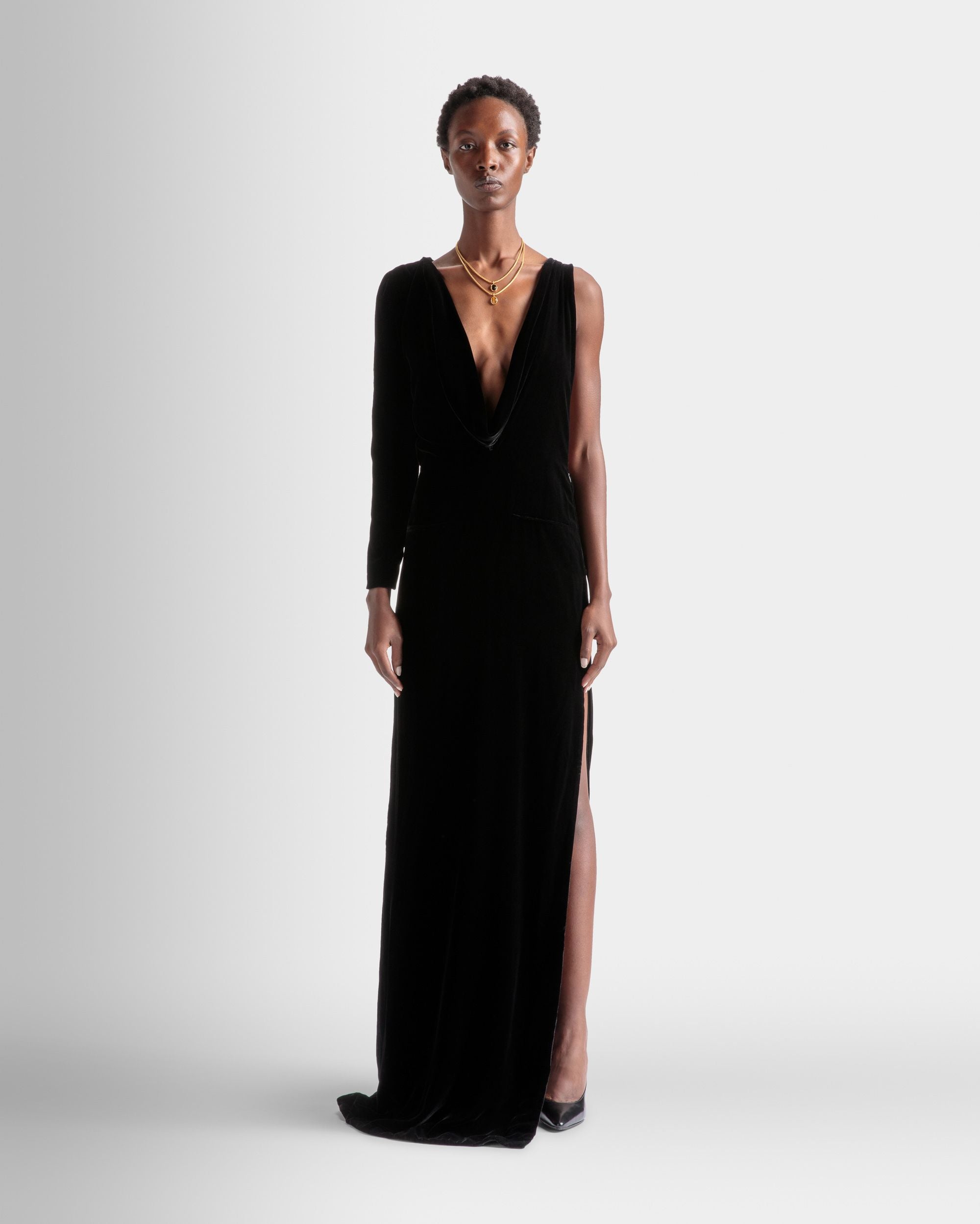 Asymmetrisches Kleid Aus Schwarzem Seidengemisch - Damen - Bally - 02