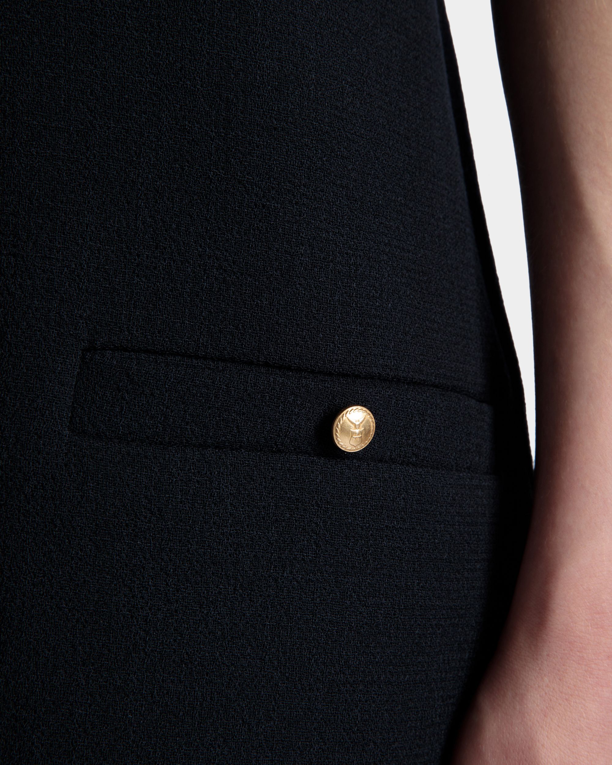 A-Linien-Minikleid Aus Wolle In Navy Blue - Damen - Bally - 04