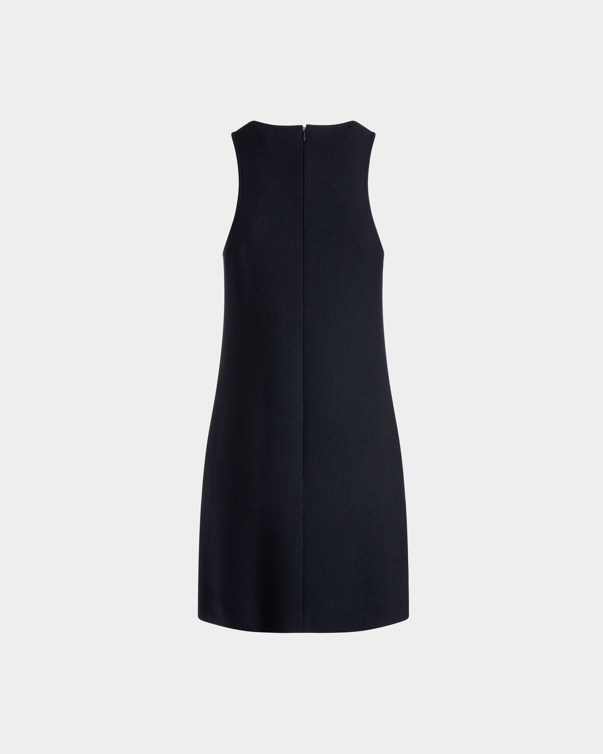 A-Linien-Minikleid Aus Wolle In Navy Blue - Damen - Bally - 07